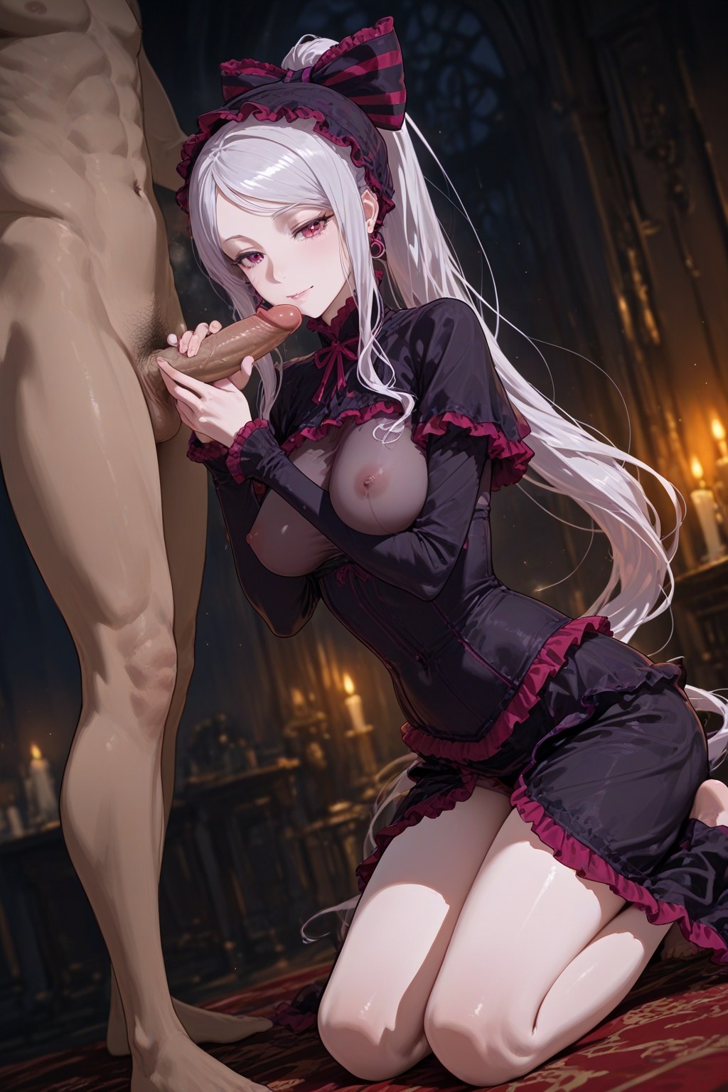 AI Generated Anime Girl - 夏提雅·布拉德弗伦：ชุดเมดชุดชั้นในลูกไม้露穴 490P