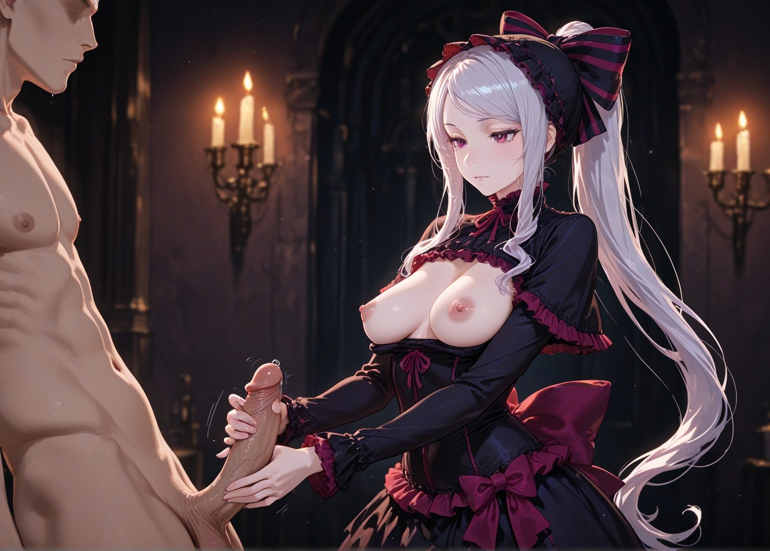 AI Generated Anime Girl - 夏提雅·布拉德弗倫：蕾絲內衣女僕裝露穴 490P