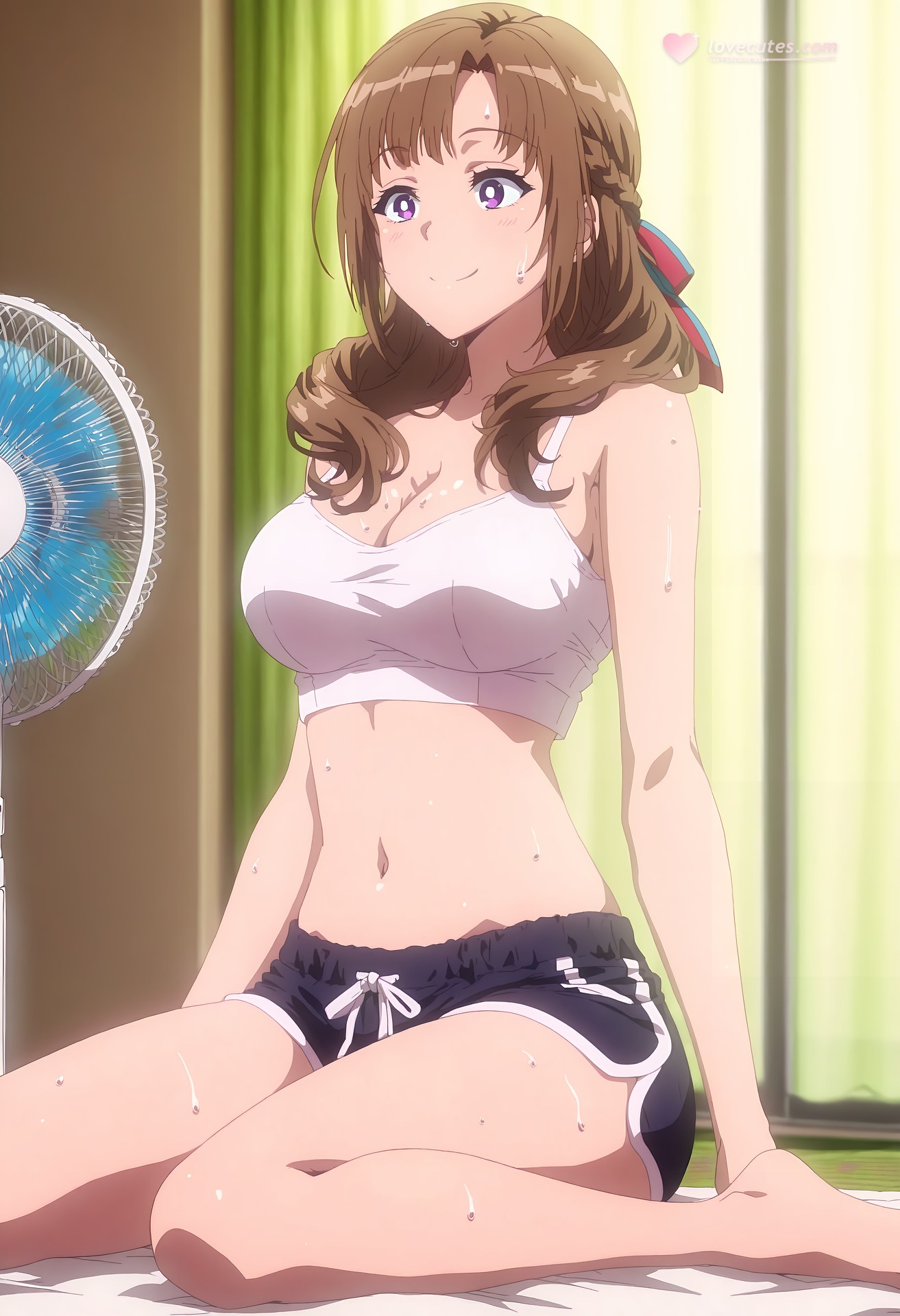 AI Generated Anime Girl - 大好真真子：蕾丝内衣学生装浴室露穴 83P