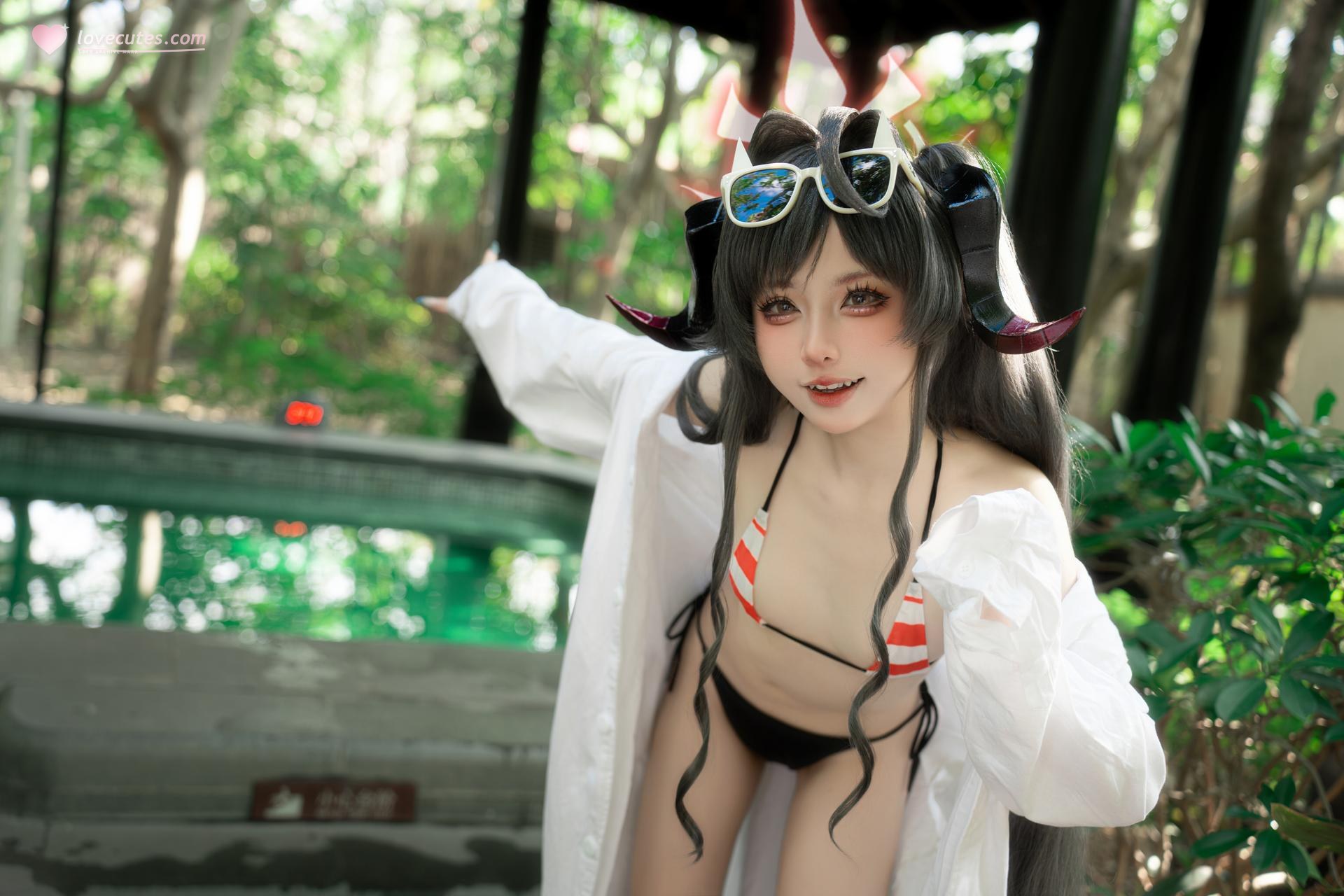 [코스프레] 纸悦Etsu_ko - 블루 아카이브 키누가와 카스미 수영복: 수영장 수영복 흰색 재킷 44P