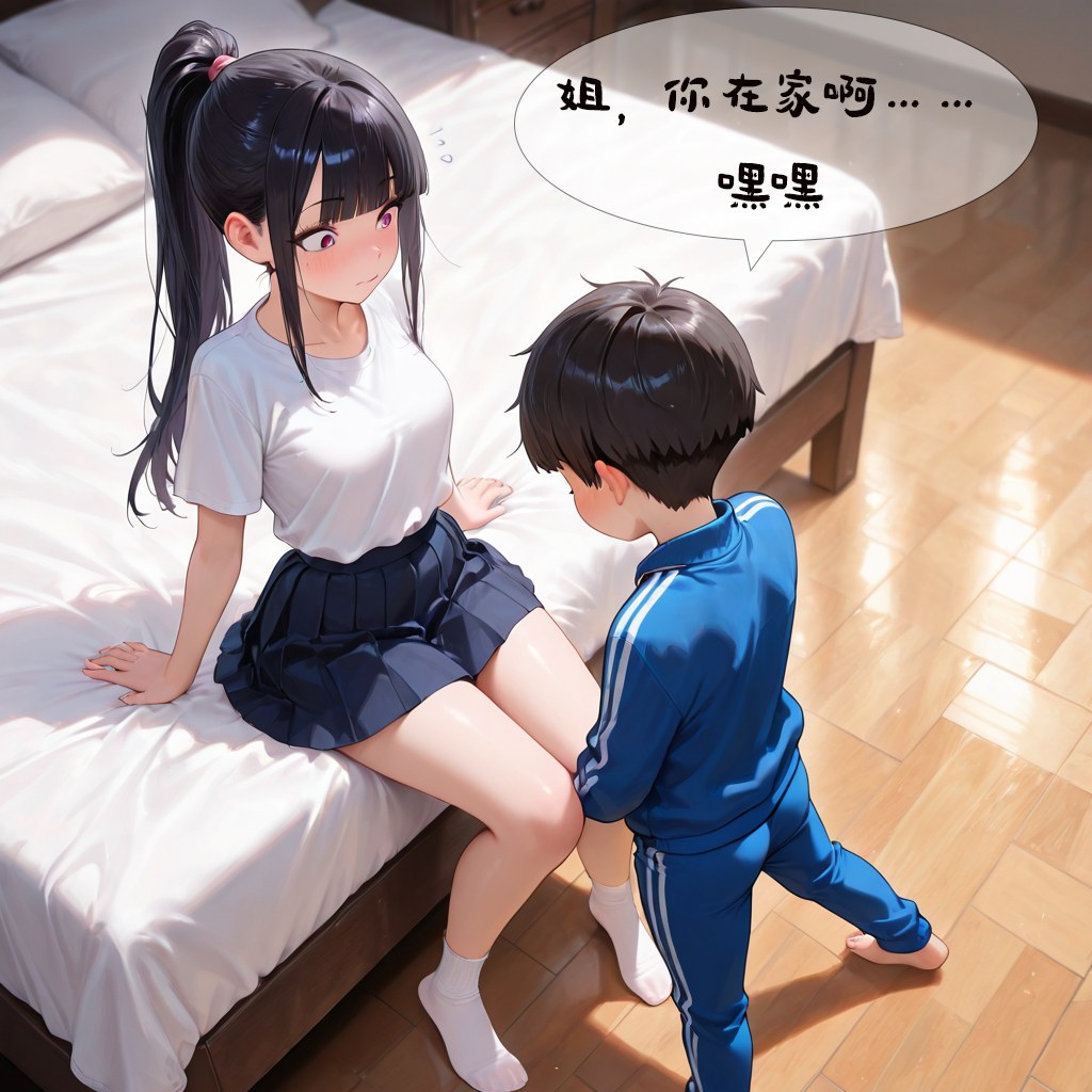AI Generated Anime Girl - 小新性事：นักเรียนถ่ายบนเตียงเปิดอวัยวะเพศ 193P