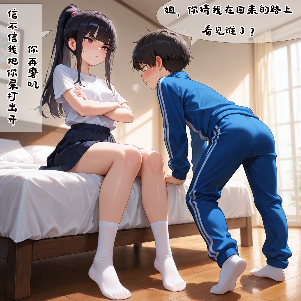 AI Generated Anime Girl - 小新性事：นักเรียนถ่ายบนเตียงเปิดอวัยวะเพศ 193P
