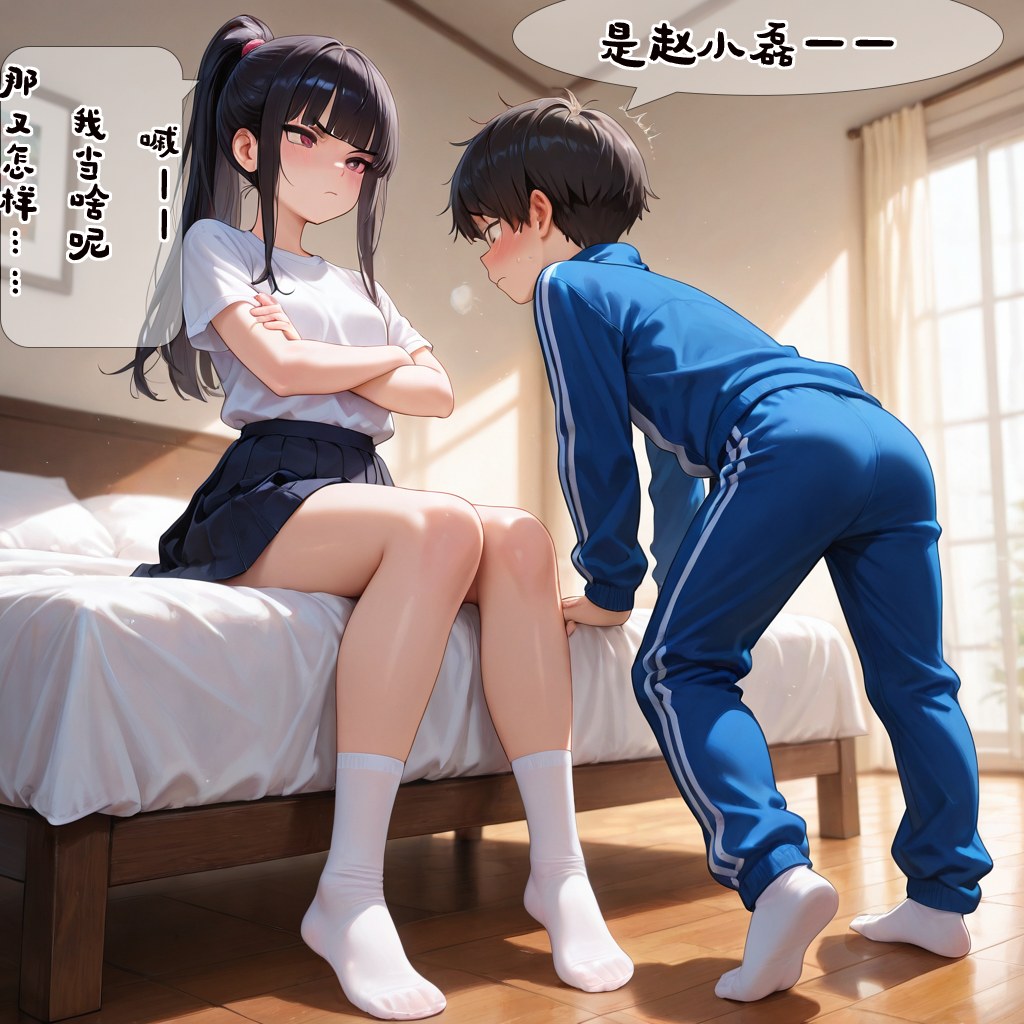 AI Generated Anime Girl - 小新性事：นักเรียนถ่ายบนเตียงเปิดอวัยวะเพศ 193P