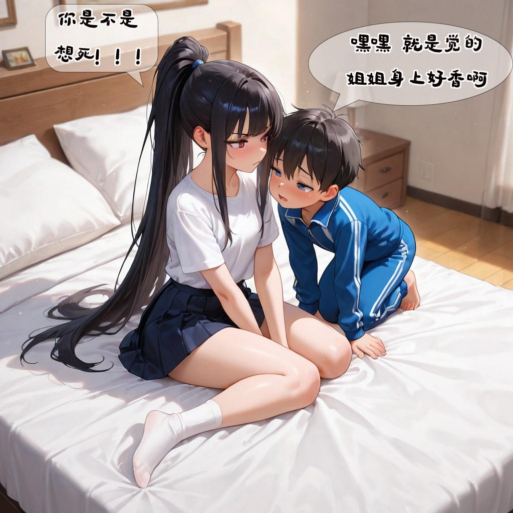 AI生成アニメ少女 - 小新性事：学生服でのベッド撮影と露出 193P