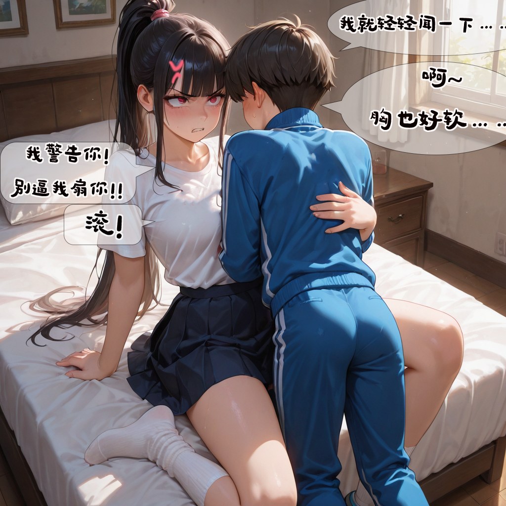 AI生成アニメ少女 - 小新性事：学生服でのベッド撮影と露出 193P