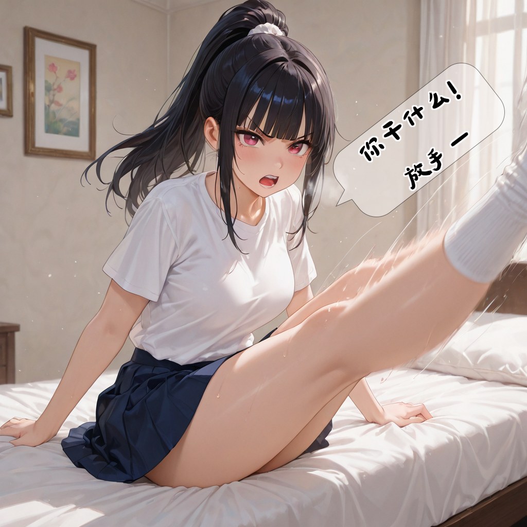AI生成アニメ少女 - 小新性事：学生服でのベッド撮影と露出 193P