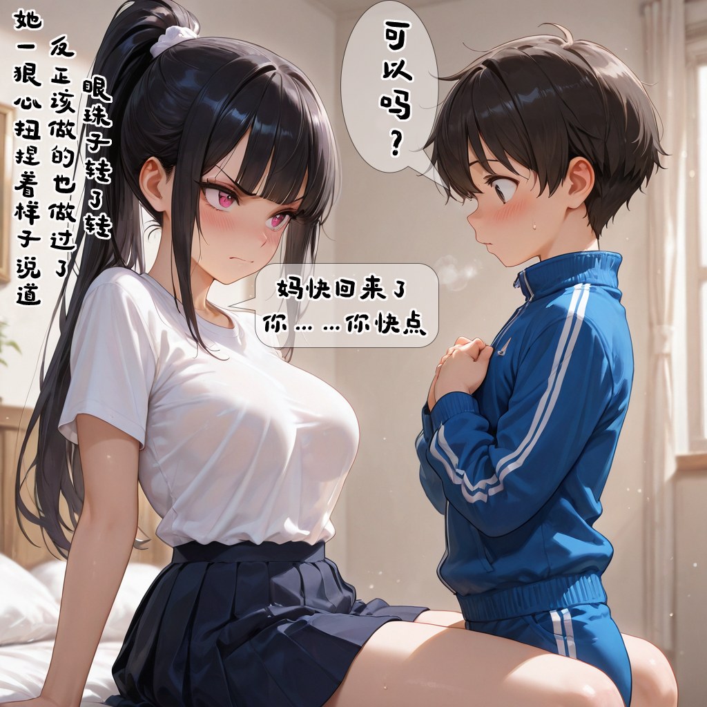 AI生成アニメ少女 - 小新性事：学生服でのベッド撮影と露出 193P