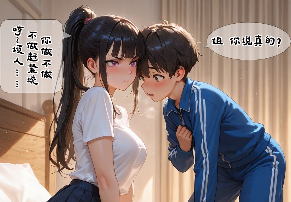 AI生成アニメ少女 - 小新性事：学生服でのベッド撮影と露出 193P