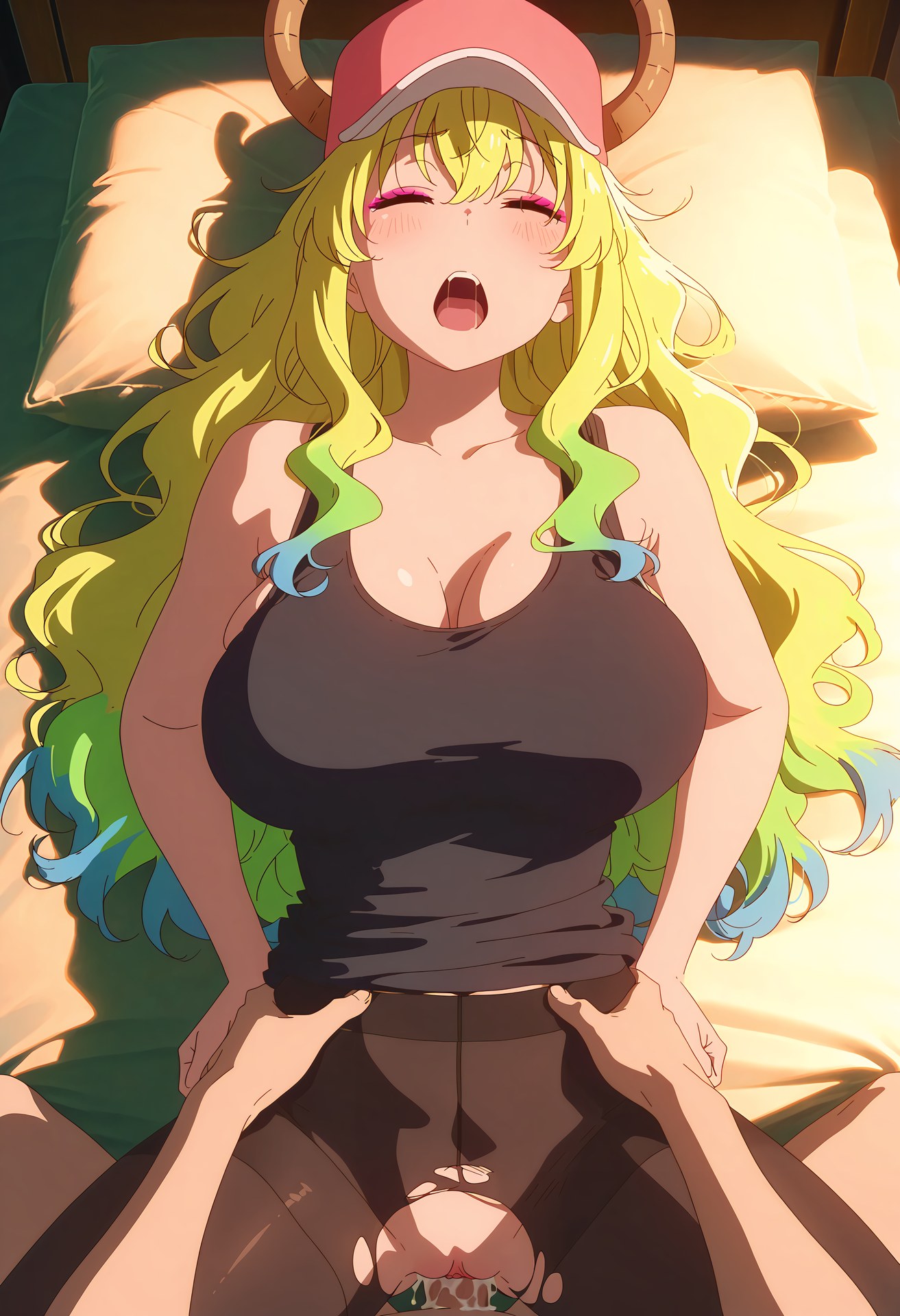 Cô gái anime do AI tạo ra - 小林家的龙女仆 露科亚: 黑丝紧身衣私房露穴 50P