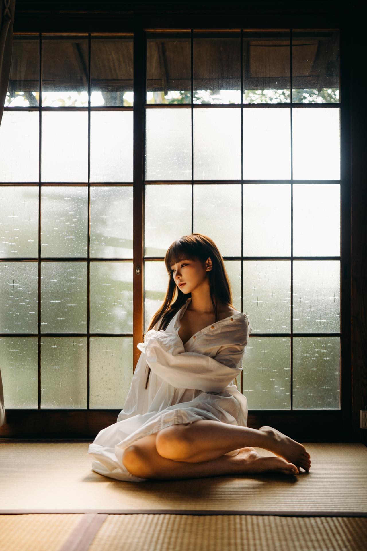 [写真] 蠢沫沫 - Dương: Kimono phòng kiểu Nhật, áo choàng ngủ voan trắng, ảnh với ánh sáng lạnh 31P