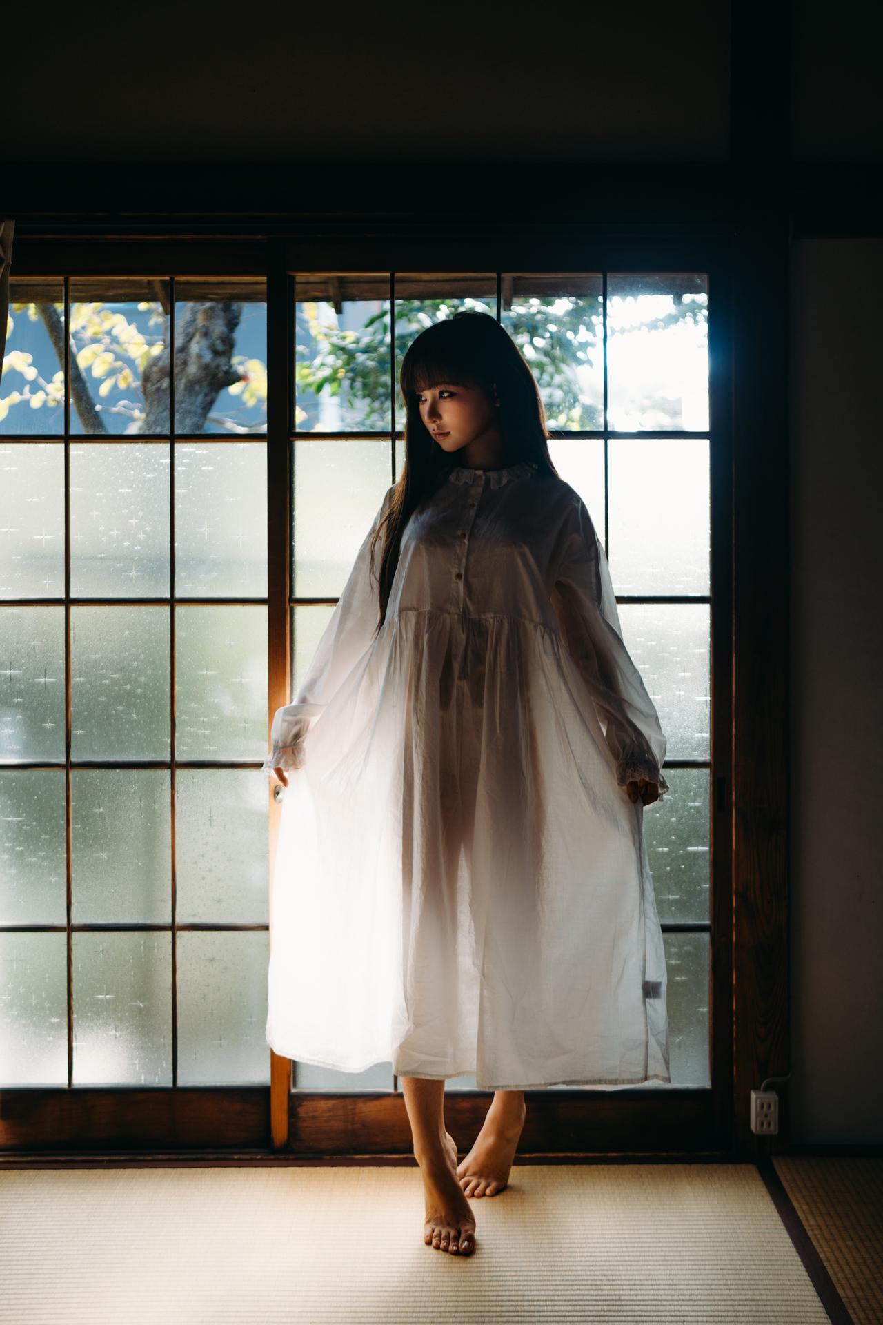 [写真] 蠢沫沫 - Dương: Kimono phòng kiểu Nhật, áo choàng ngủ voan trắng, ảnh với ánh sáng lạnh 31P