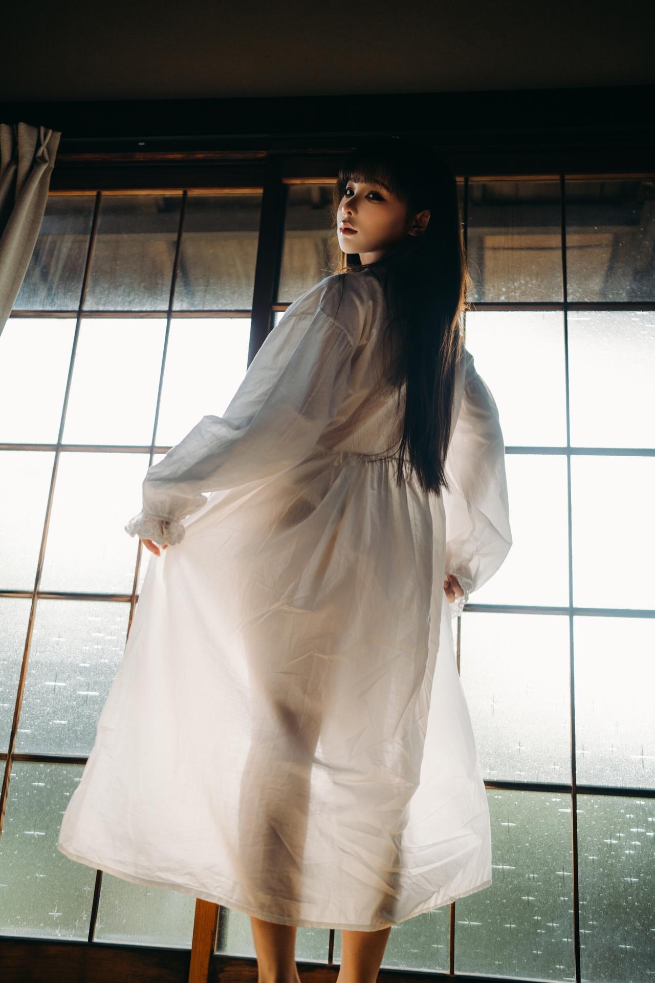 [写真] 蠢沫沫 - Dương: Kimono phòng kiểu Nhật, áo choàng ngủ voan trắng, ảnh với ánh sáng lạnh 31P