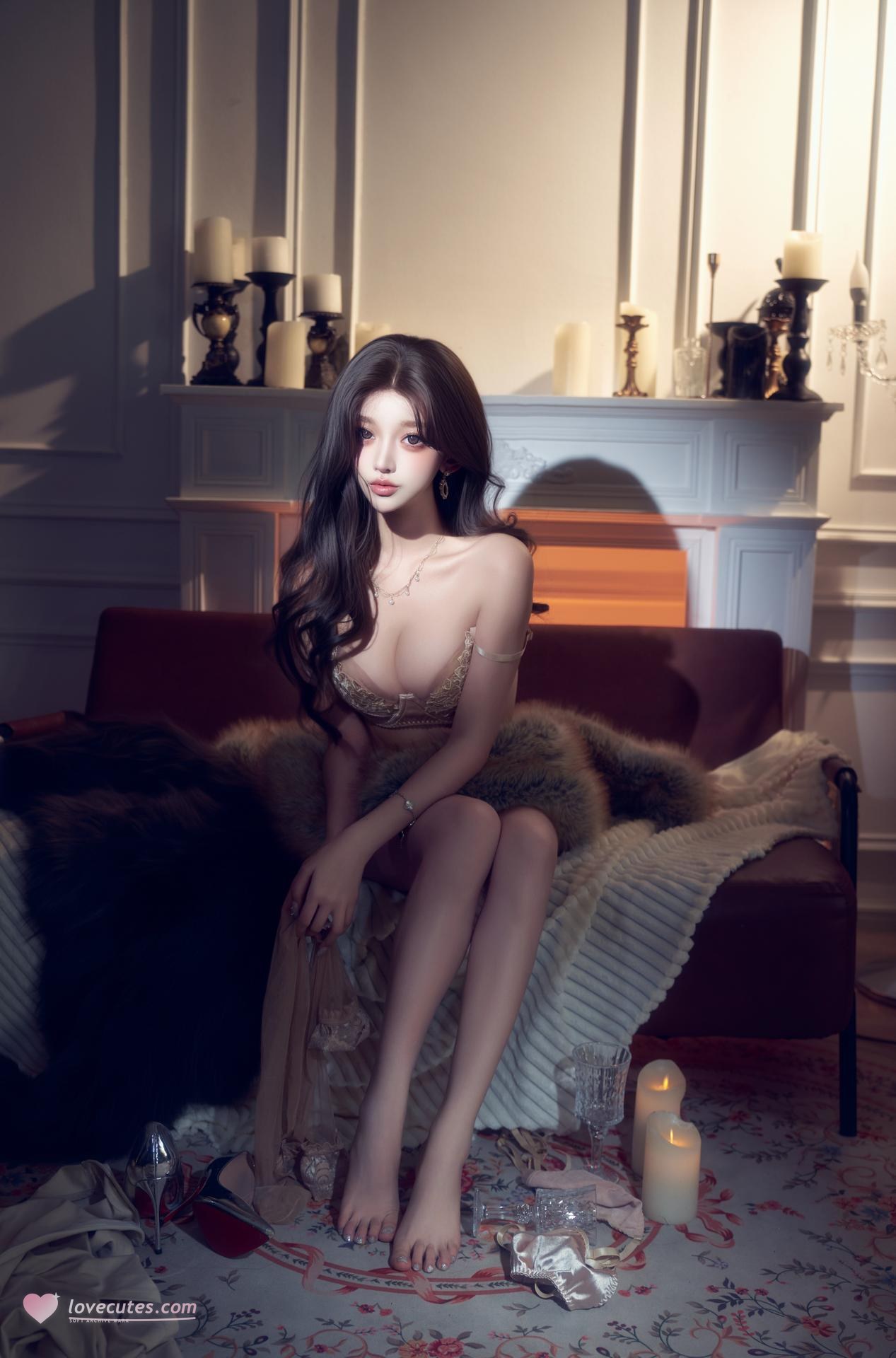[私房] 过期米线线喵 - 류진 몽경: 금흑 사이버 란제리 블루라이트 미다리 사생 53P