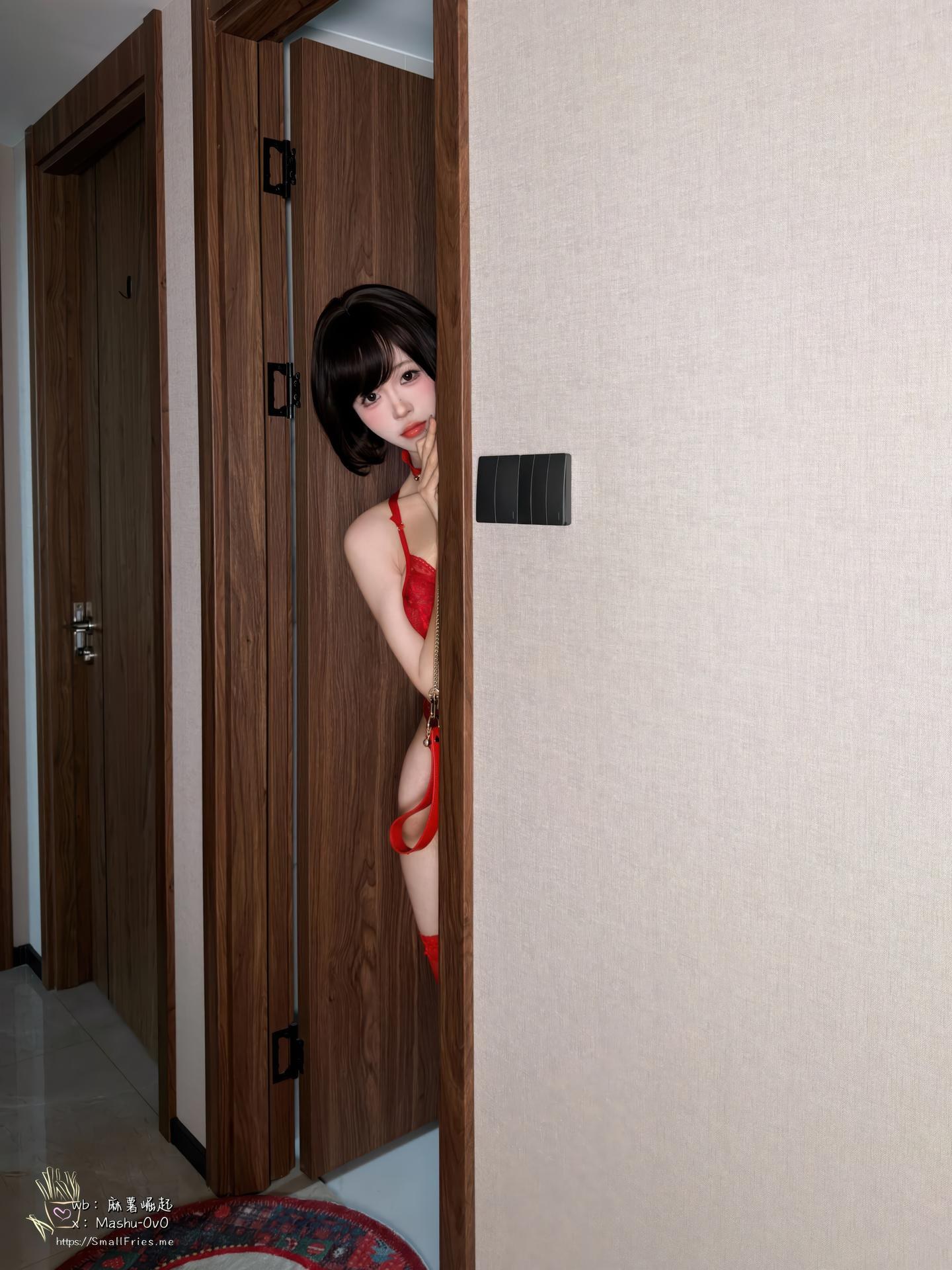 [Private] Mochi Delicious - Year-End Love Letter: New Year Red Home Private Black Stockings Legs 105P1V