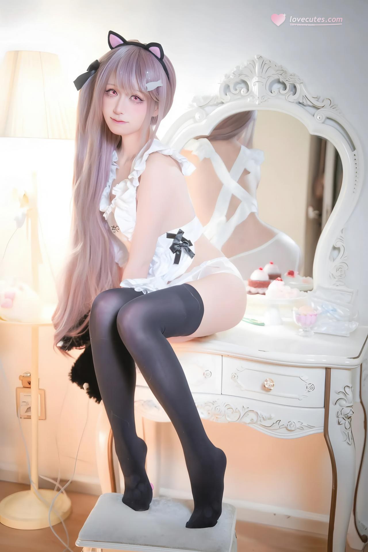 [cosplay] 双木扶苏 - 碧蓝航线 水星纪念：红白和风泳装 白发美胸还原 31P