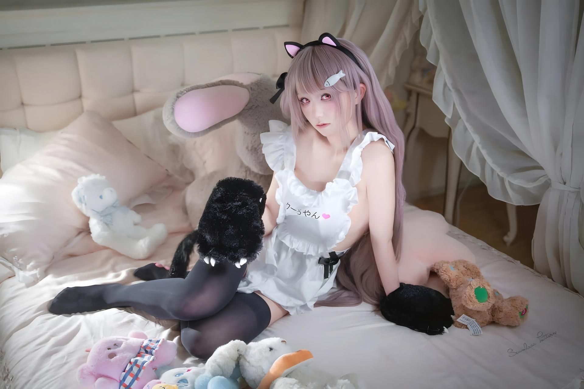 [cosplay] 双木扶苏 - 碧蓝航线 水星纪念：红白和风泳装 白发美胸还原 31P