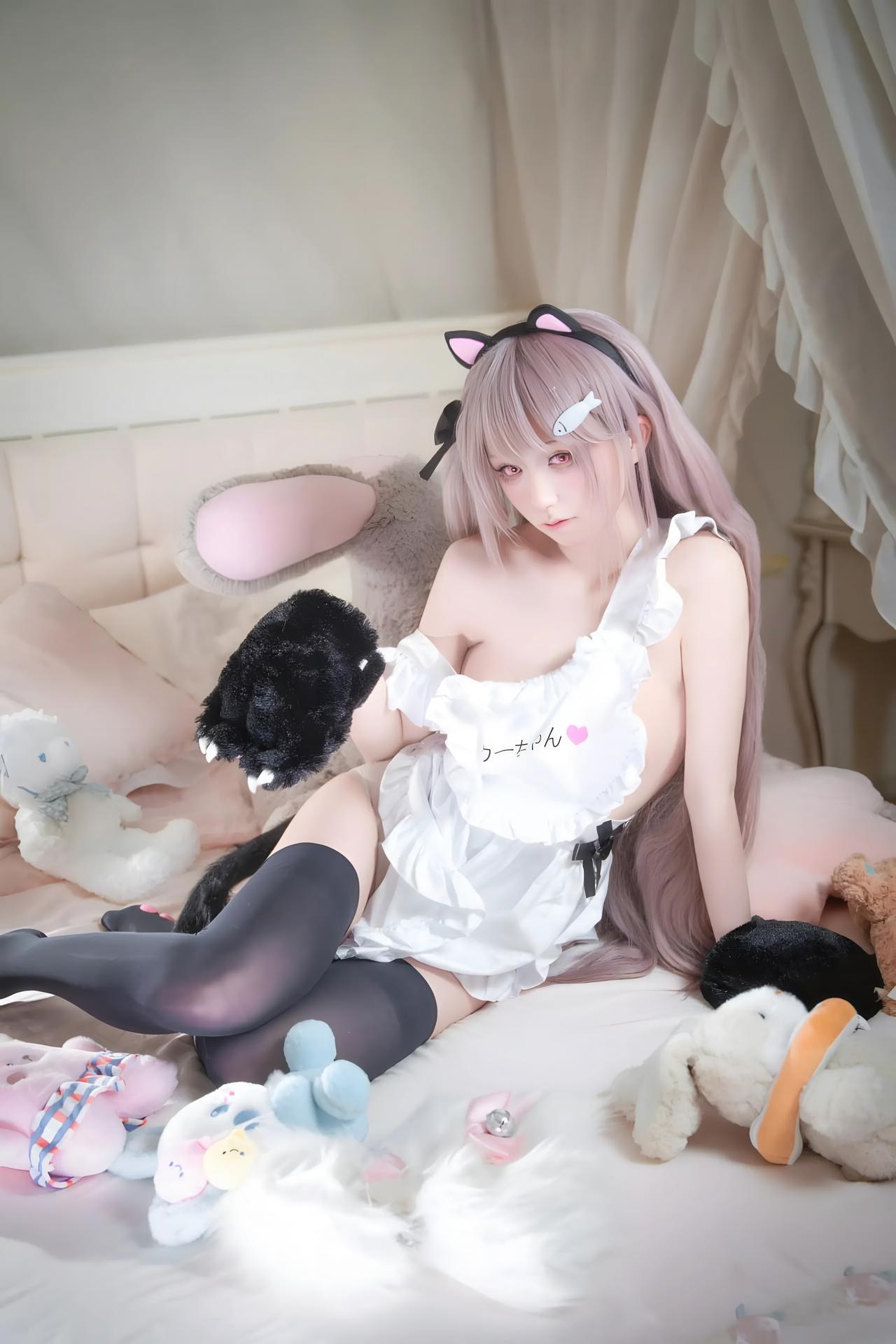[cosplay] 双木扶苏 - 碧蓝航线 水星纪念：红白和风泳装 白发美胸还原 31P