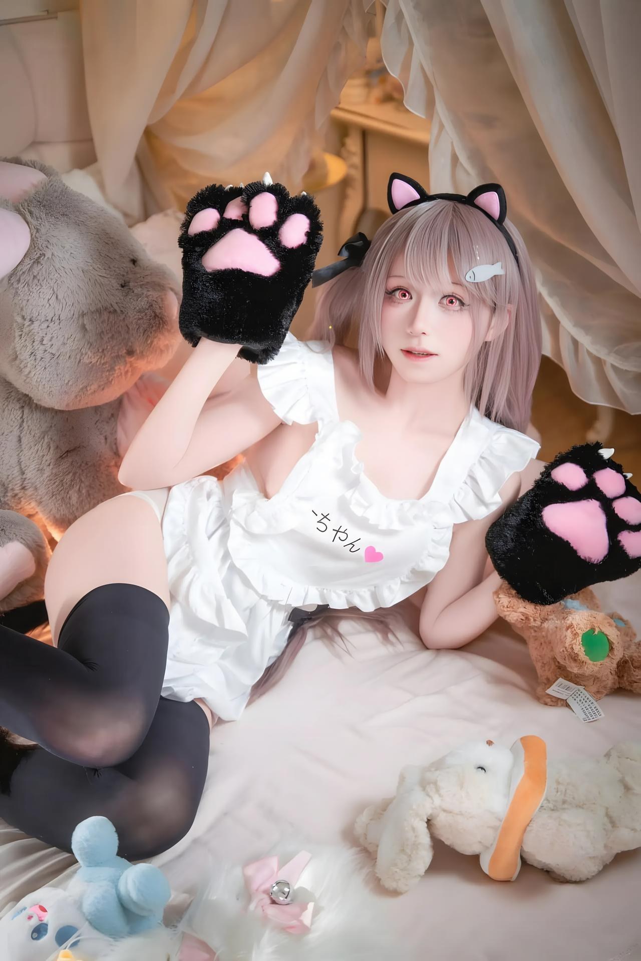 [cosplay] 双木扶苏 - 碧蓝航线 水星纪念：红白和风泳装 白发美胸还原 31P