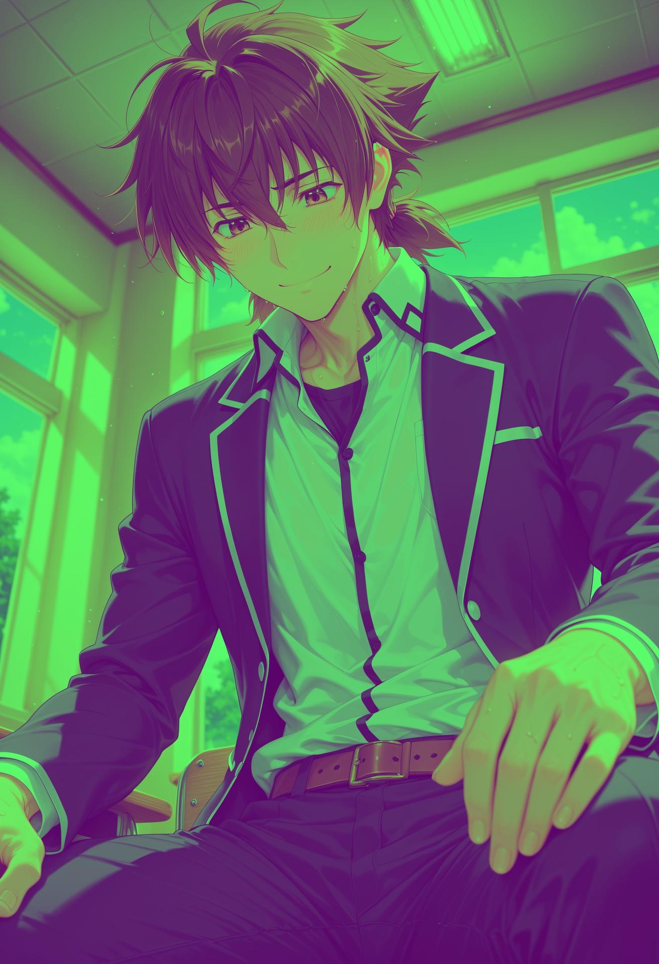 AI Generated Anime Girl - 恶魔高中D×D 姬岛朱乃：ชุดนักเรียนชุดชั้นในลูกไม้露穴 107P