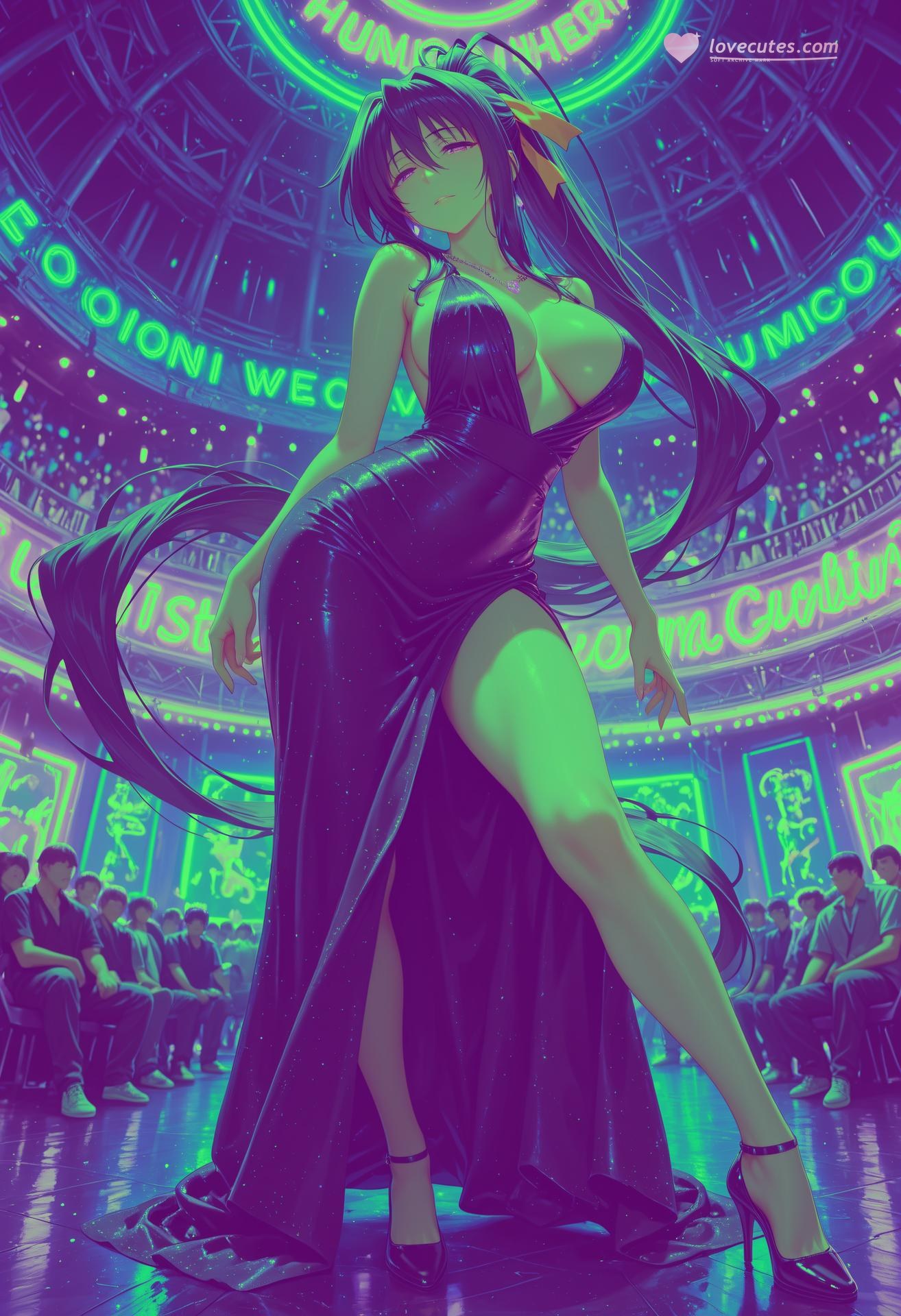 AI Generated Anime Girl - 恶魔高中D×D 姬岛朱乃：ชุดนักเรียนชุดชั้นในลูกไม้露穴 107P