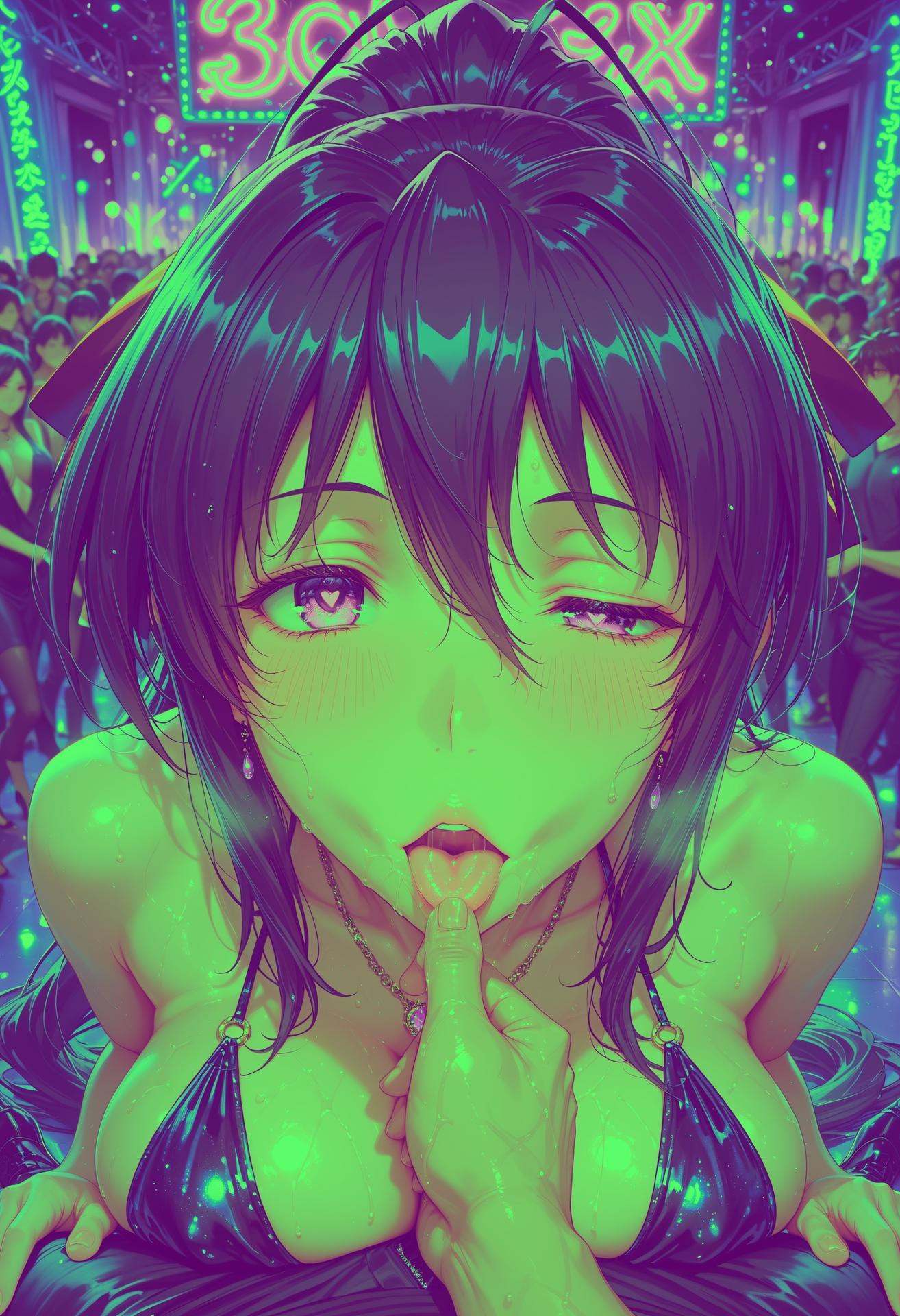 AI Generated Anime Girl - 恶魔高中D×D 姬岛朱乃：ชุดนักเรียนชุดชั้นในลูกไม้露穴 107P