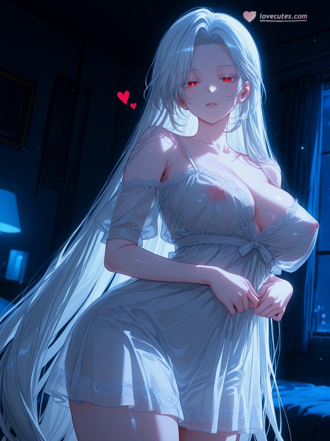 AI Generated Anime Girl - 拉维尔·伊万西亚：ชุดชั้นในลูกไม้ ถ่ายบนเตียง โชว์หัวนม 127P
