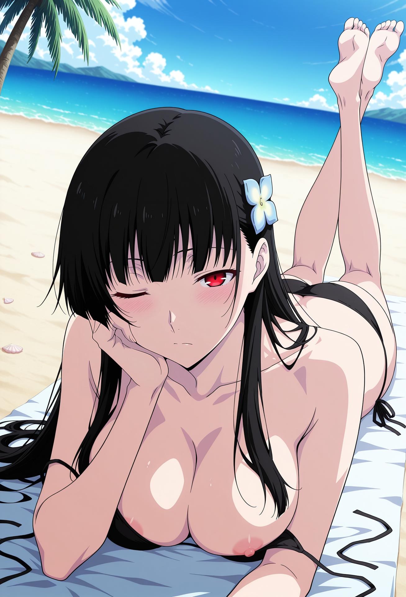 AI Generated Anime Girl - 散华礼弥 散华礼弥：泳装比基尼露穴 154P