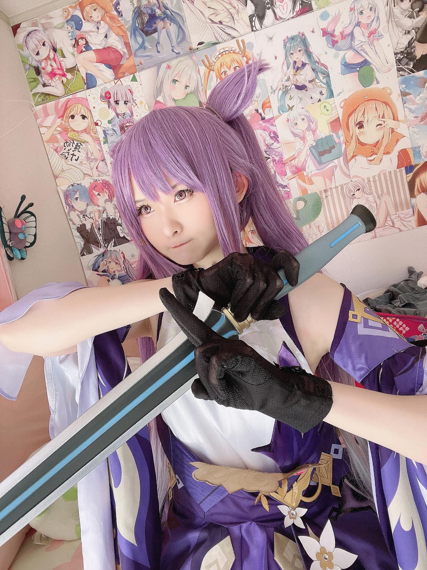 [cosplay] Xi Dai Dai - Keqing: Purple-haired bunny-ear explicit large-scale recreation 60P2V