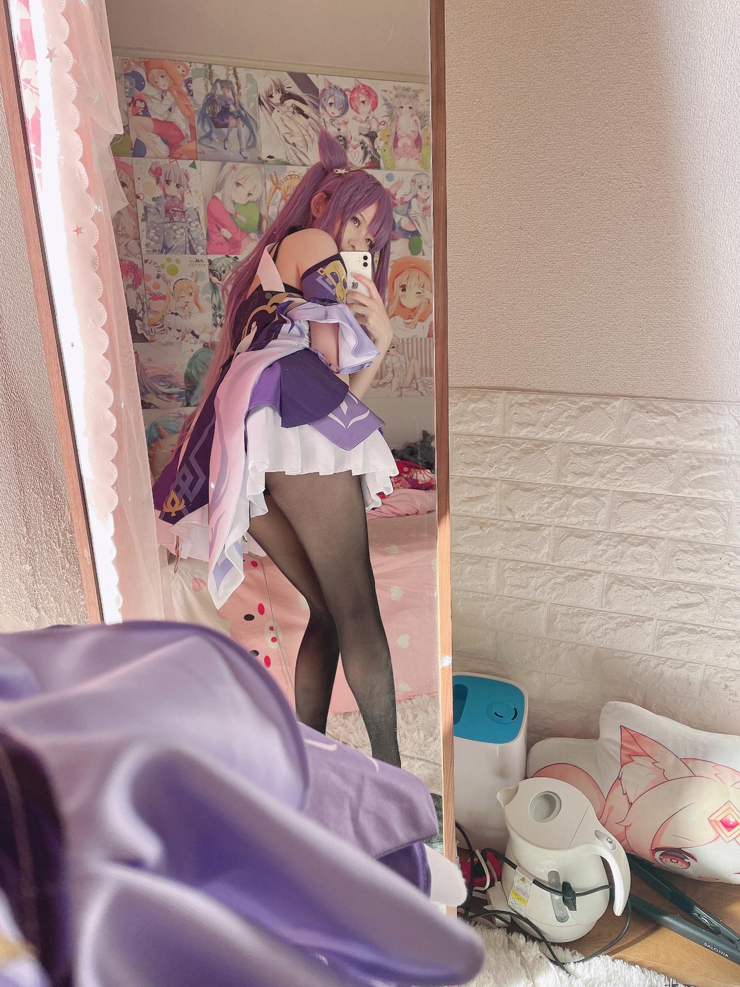 [cosplay] 习呆呆 - 刻晴：紫发兔耳露点大尺度还原 60P2V