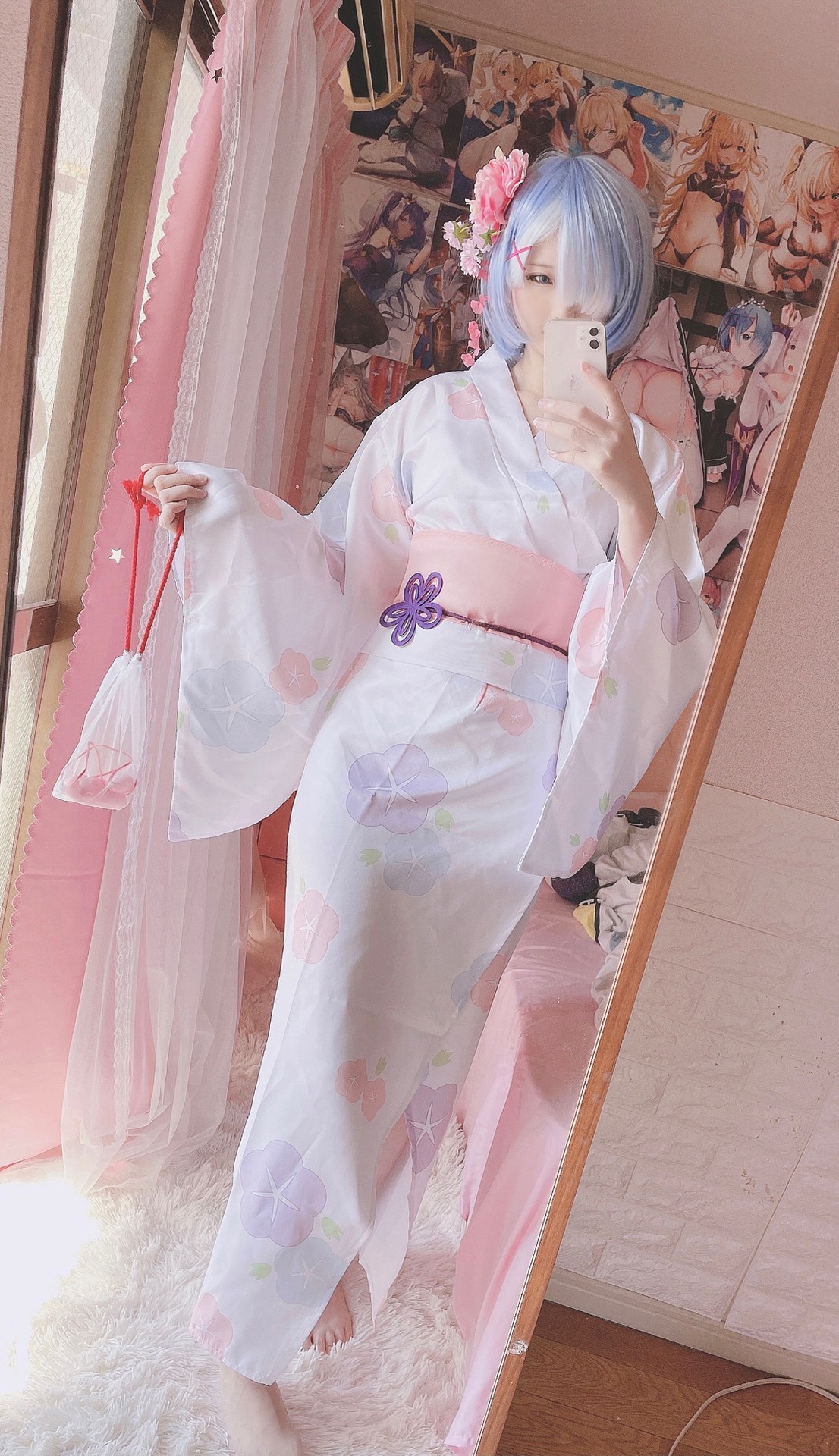 [cosplay] Xidai Dai - Rem Kimono: Pink-and-White Wa Style Polka Dot Recreation 42P1V