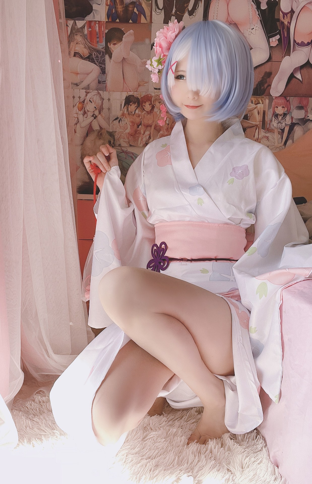 [cosplay] 习呆呆 - 蕾姆和服：粉白和風露點還原 42P1V