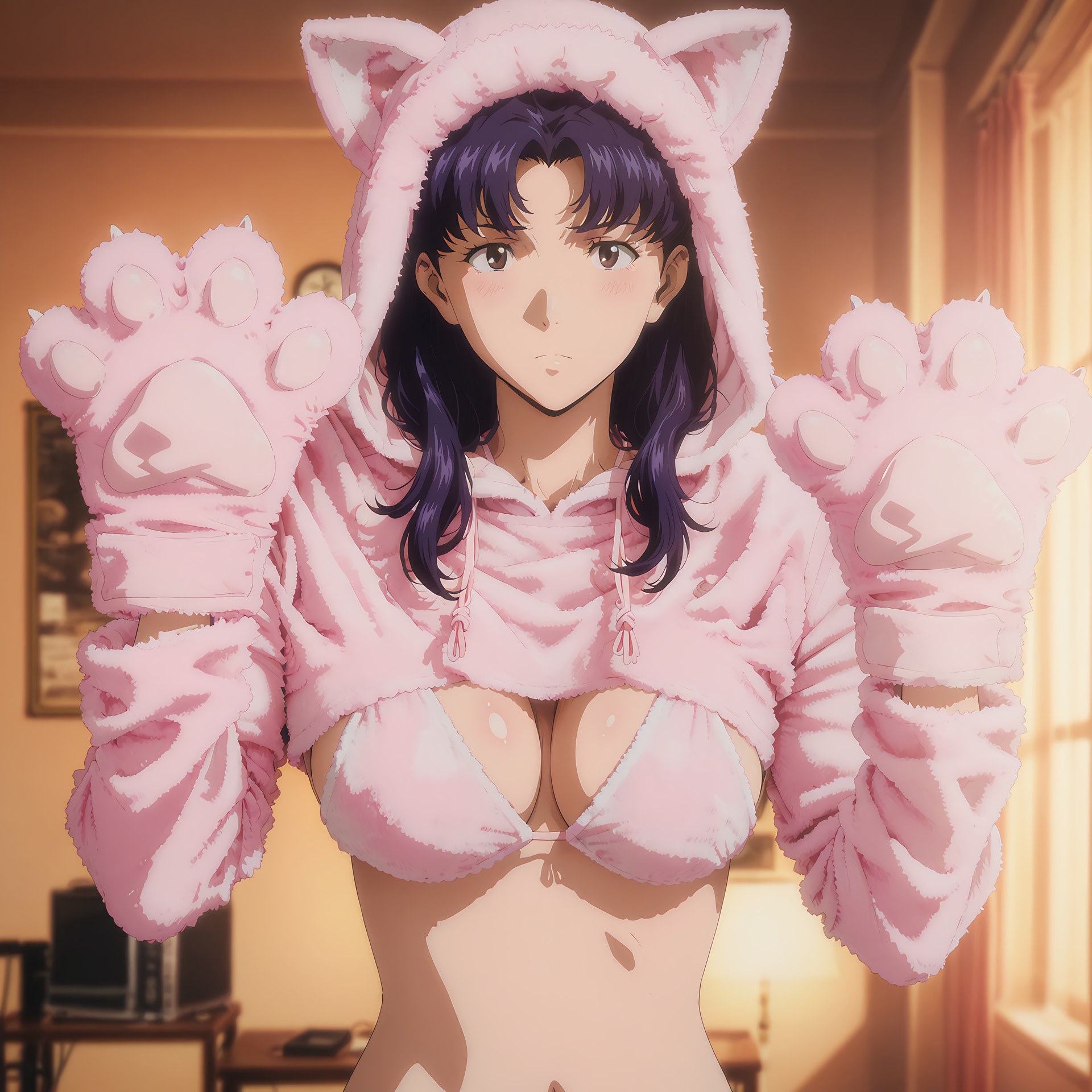 AI สร้างสรรค์ Anime Girl - 新世纪福音战士 葛城美里：ชุดชั้นในลูกไม้ ชุดว่ายน้ำ ชายหาด และ露穴 102P