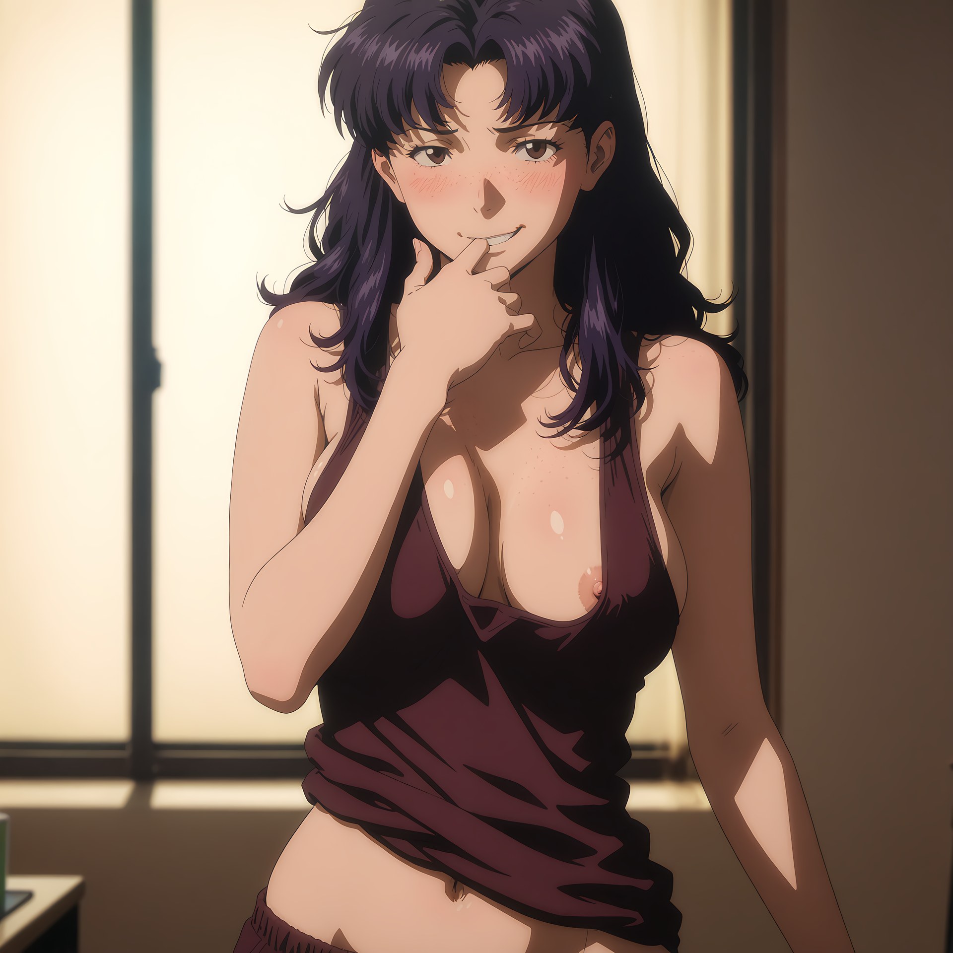 AI Generated Anime Girl - 新世紀エヴァンゲリオン 葛城ミサト：レース下着水着ビーチ露出 102P