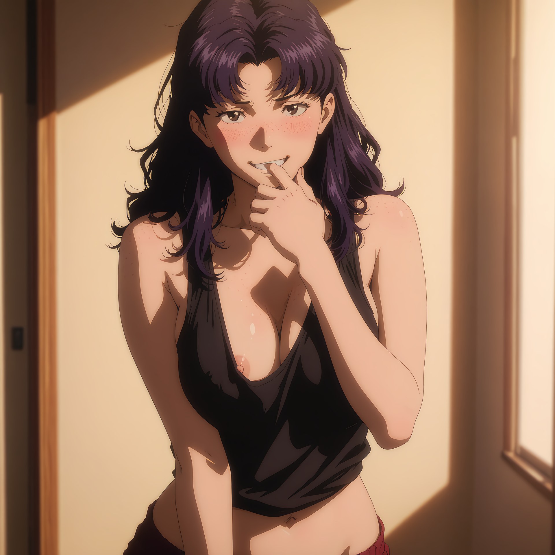 AI Generated Anime Girl - 新世紀エヴァンゲリオン 葛城ミサト：レース下着水着ビーチ露出 102P