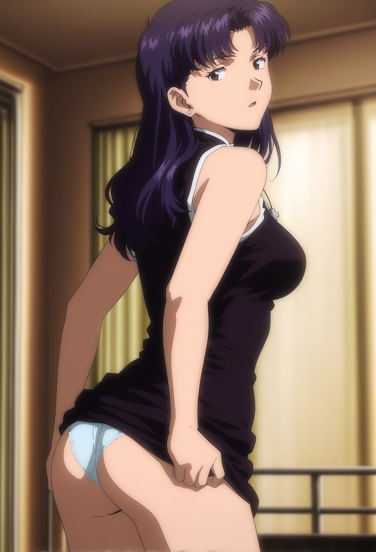 AI Generated Anime Girl - 新世纪福音战士 葛城美里：蕾丝内衣泳装沙滩露穴 102P