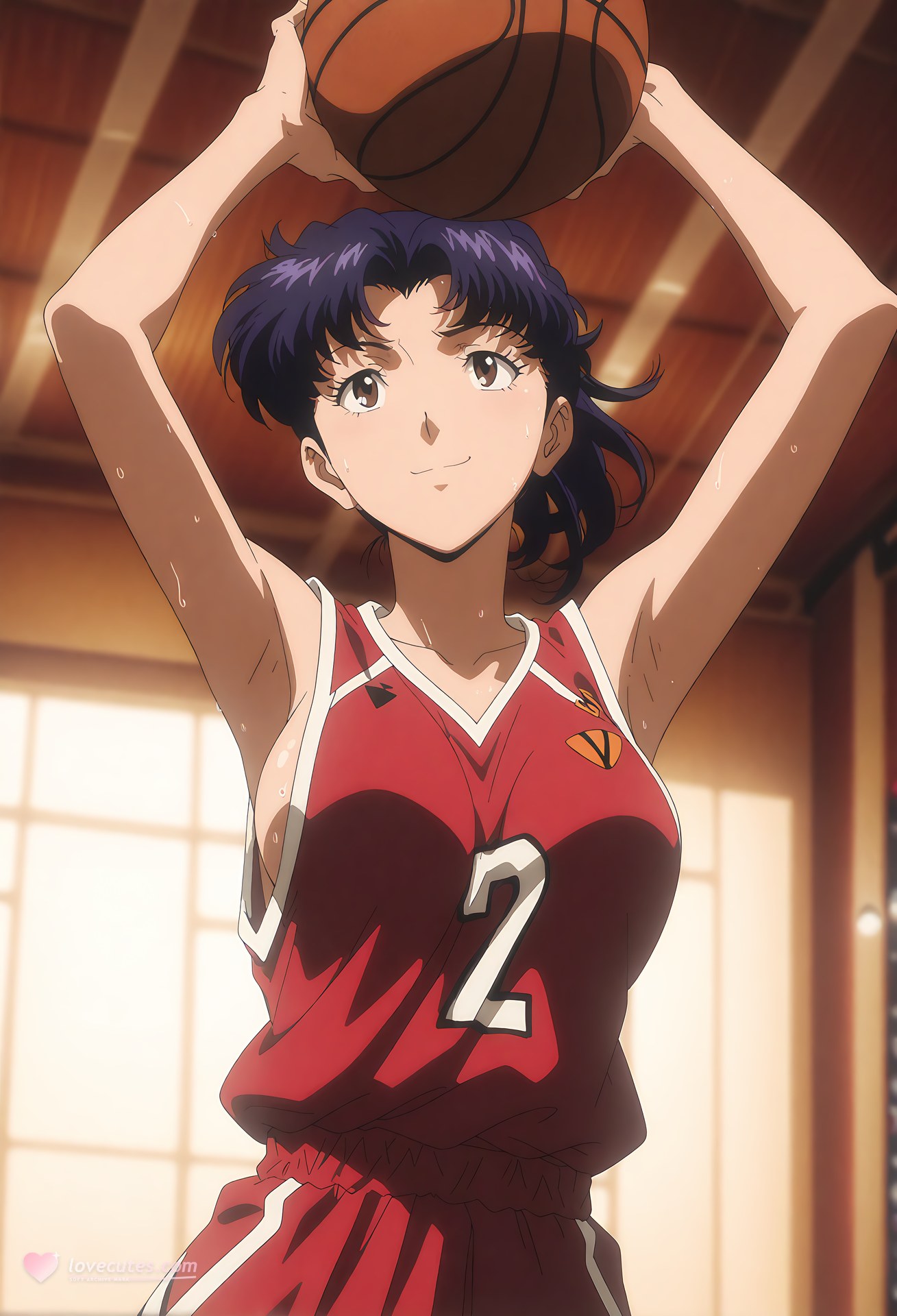 AI Generated Anime Girl - 新世纪福音战士 葛城美里：蕾丝内衣泳装沙滩露穴 102P