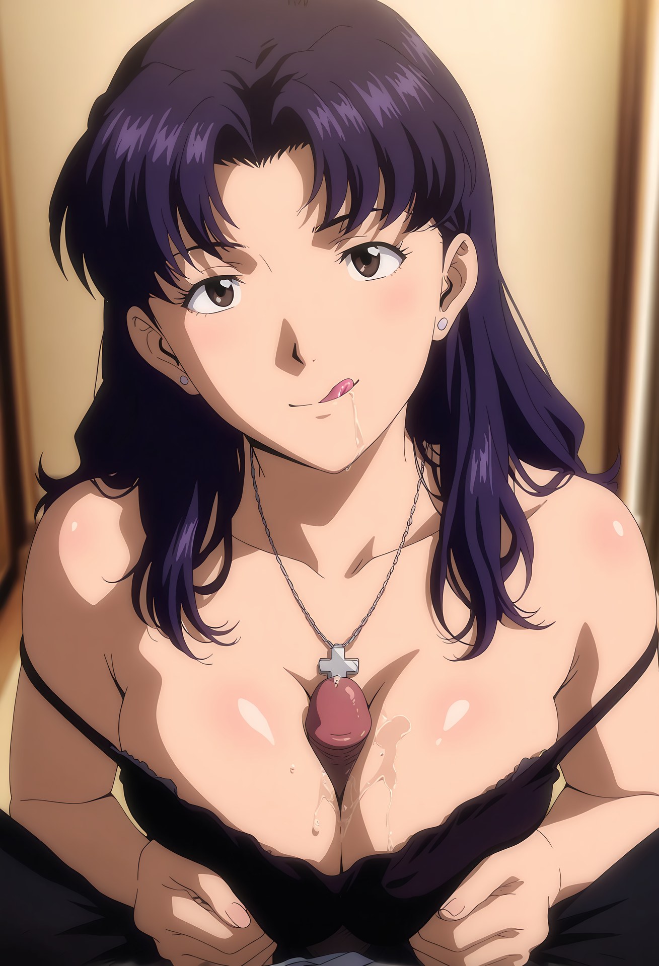 AI Generated Anime Girl - 新世紀福音戰士 葛城美里：蕾絲內衣泳裝沙灘露穴 102P