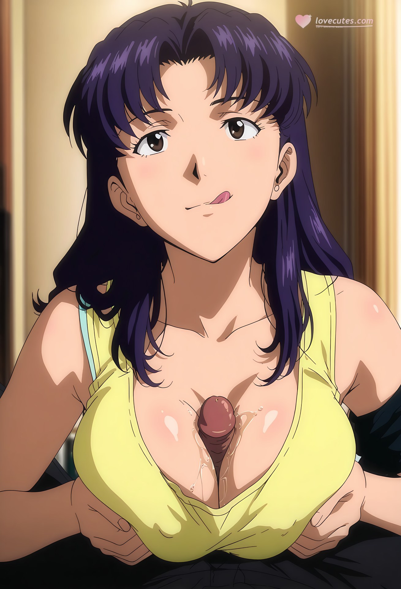 AI Generated Anime Girl - 新世紀福音戰士 葛城美里：蕾絲內衣泳裝沙灘露穴 102P