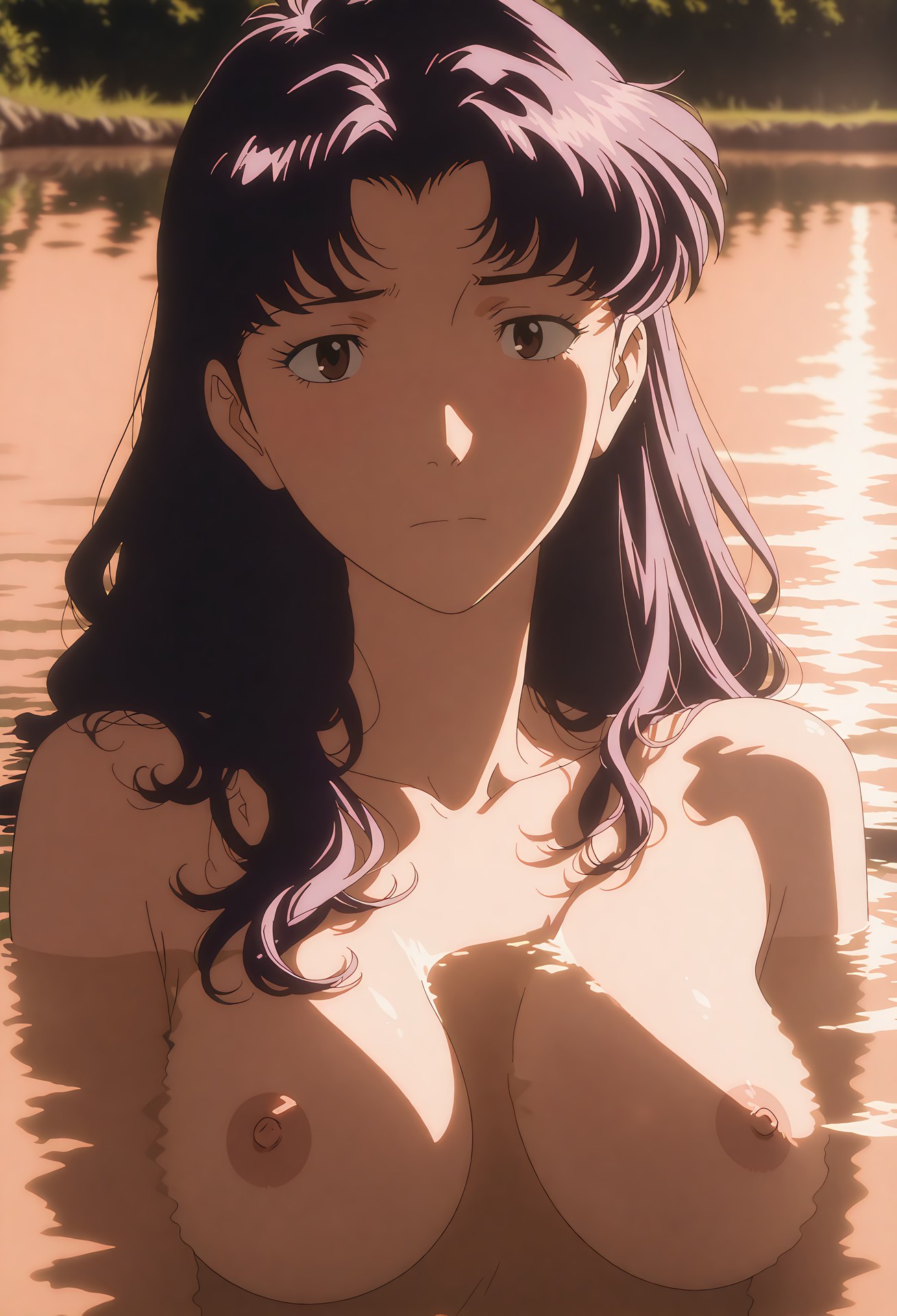 AI Generated Anime Girl - 新世紀福音戰士 葛城美里：蕾絲內衣泳裝沙灘露穴 102P