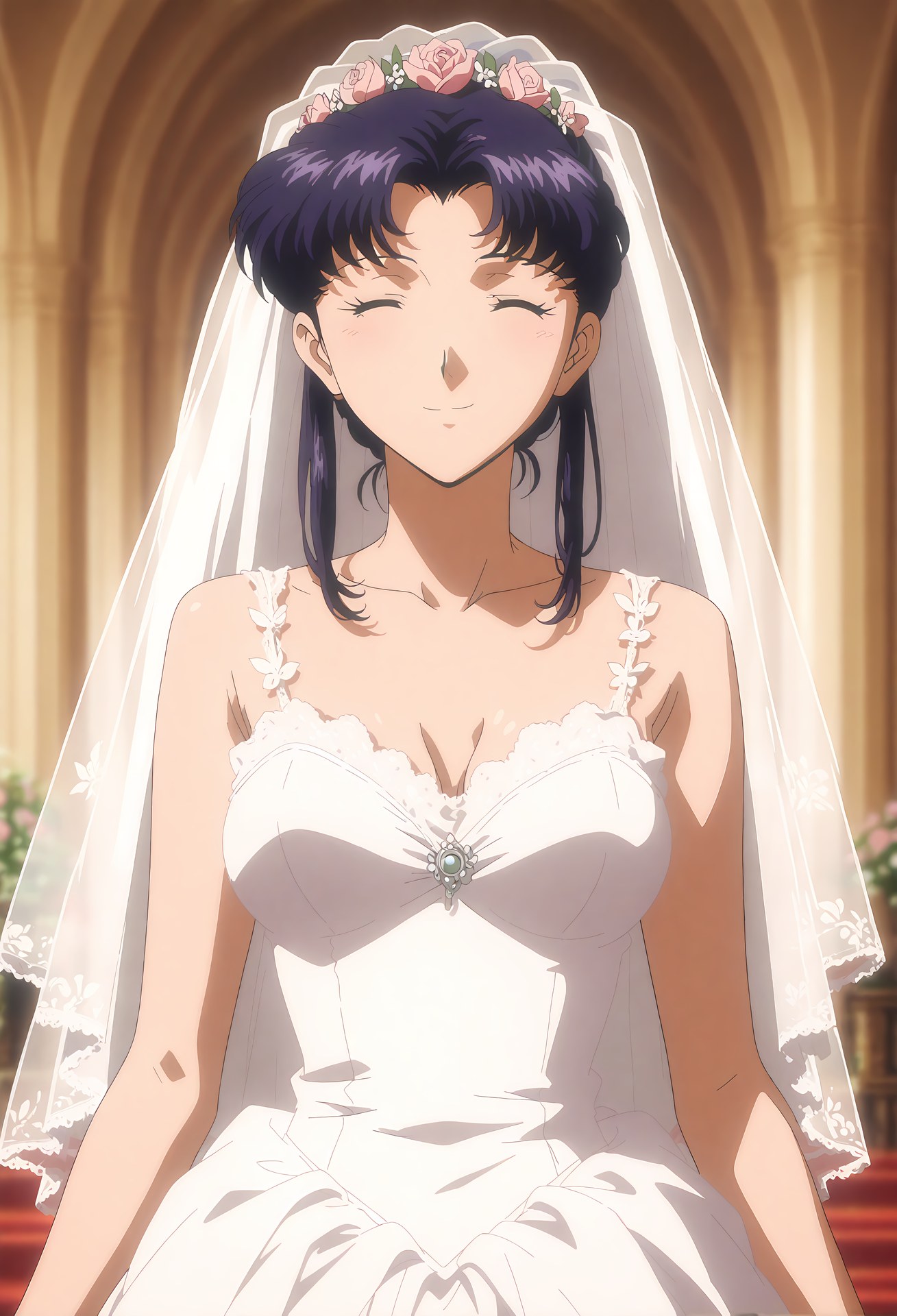 AI Generated Anime Girl - 新世纪福音战士 葛城美里：蕾丝内衣泳装沙滩露穴 102P