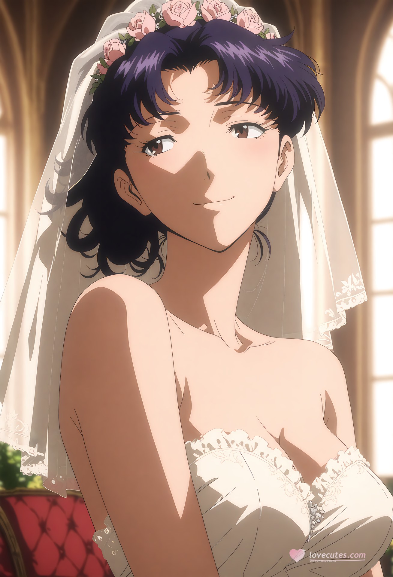 AI Generated Anime Girl - 新世纪福音战士 葛城美里：蕾丝内衣泳装沙滩露穴 102P