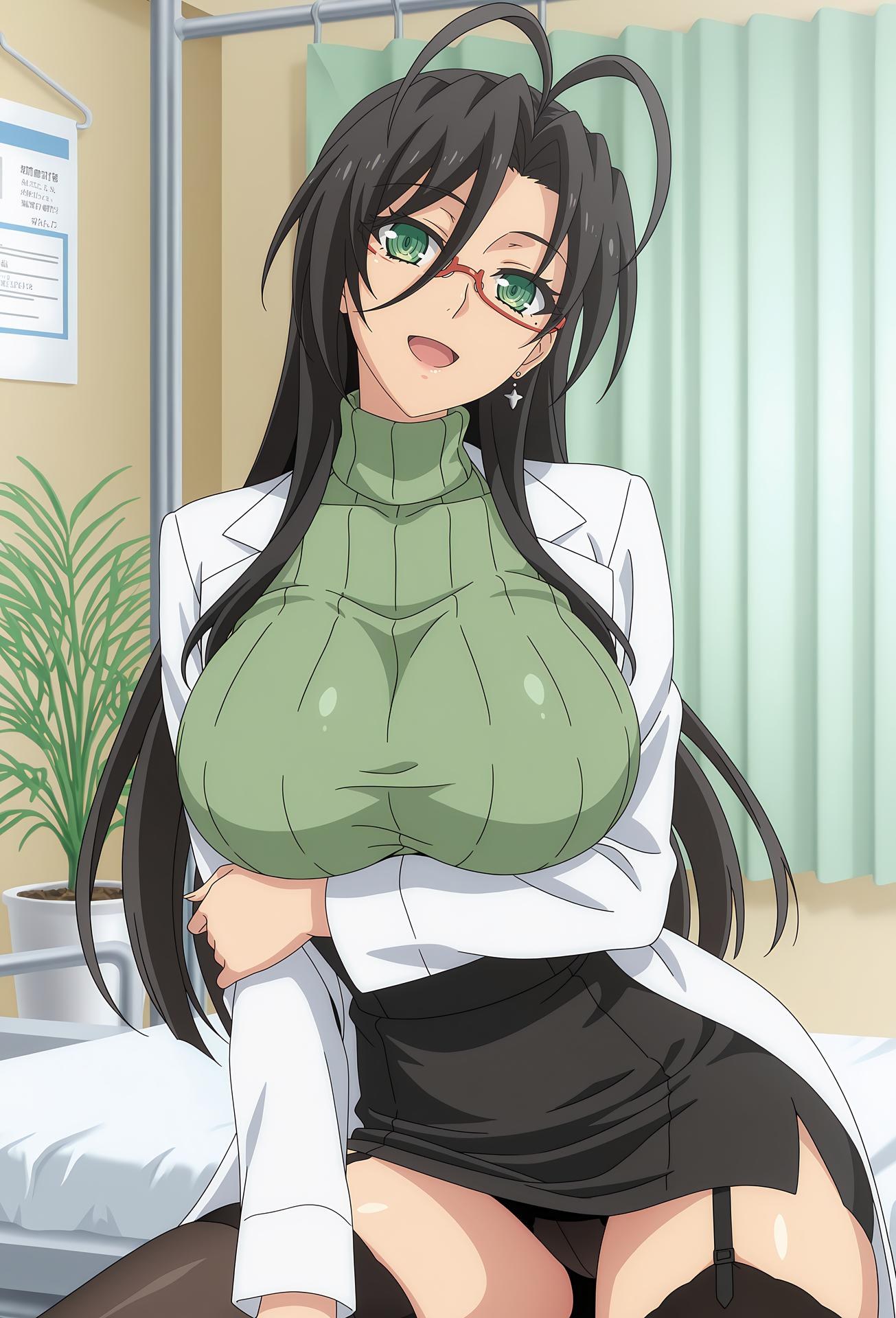 AI Generated Anime Girl - Shinmai Maou no Testament Hasegawa Chisato Vol.1: Black Stockings Private Bedroom Bed Shots Exposed Vagina 238P