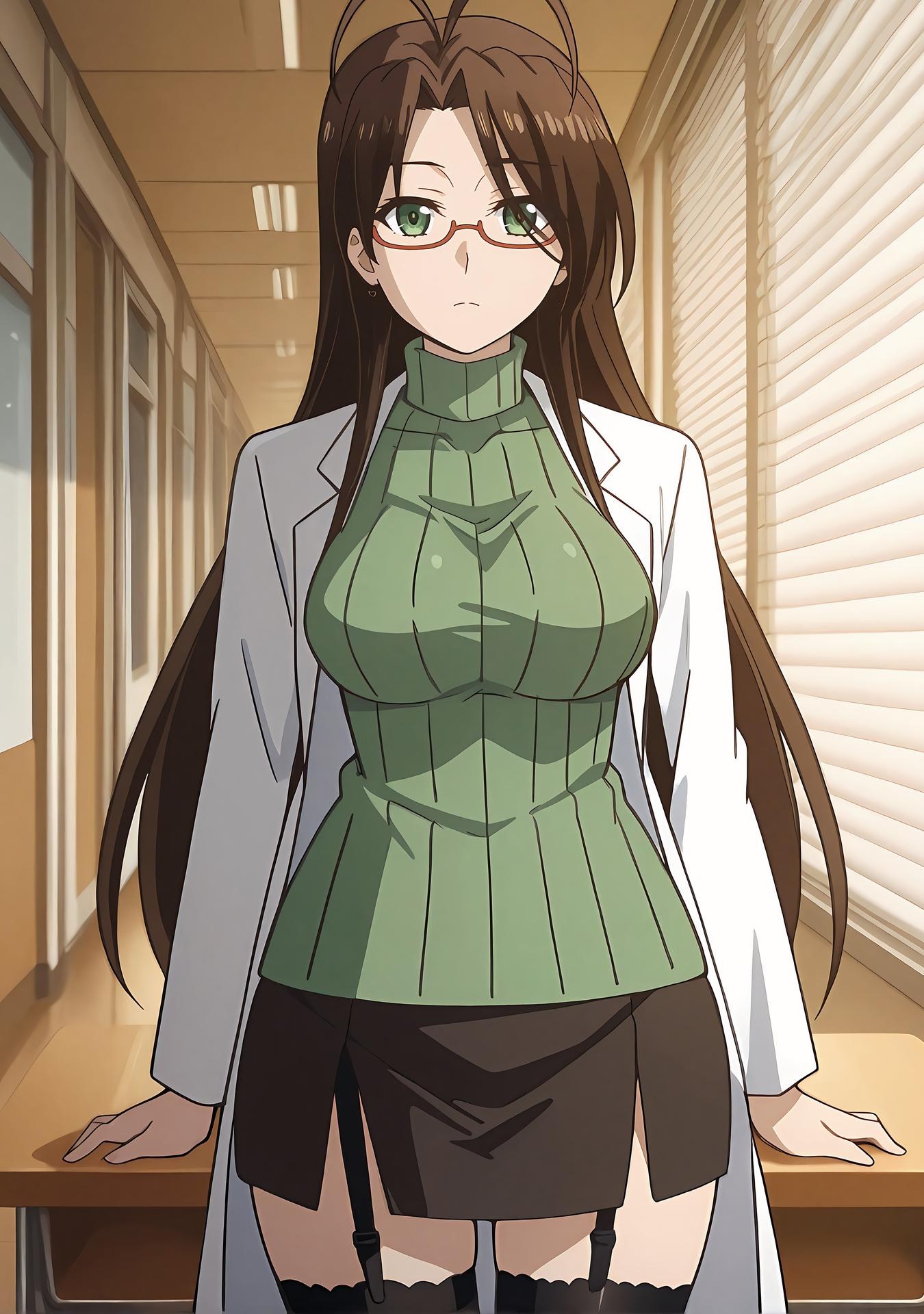 AI Generated Anime Girl - 新妹魔王的契约者 长谷川千里 Vol.2：黑丝私房床拍露穴 247P