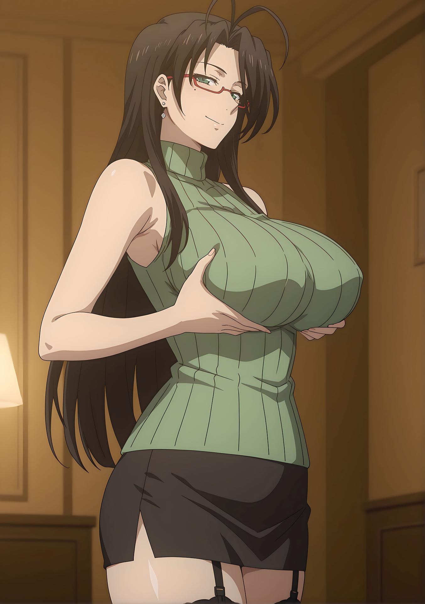 AI Generated Anime Girl - 新妹魔王的契约者 長谷川千里 Vol.2：黑絲私房床拍露穴 247P
