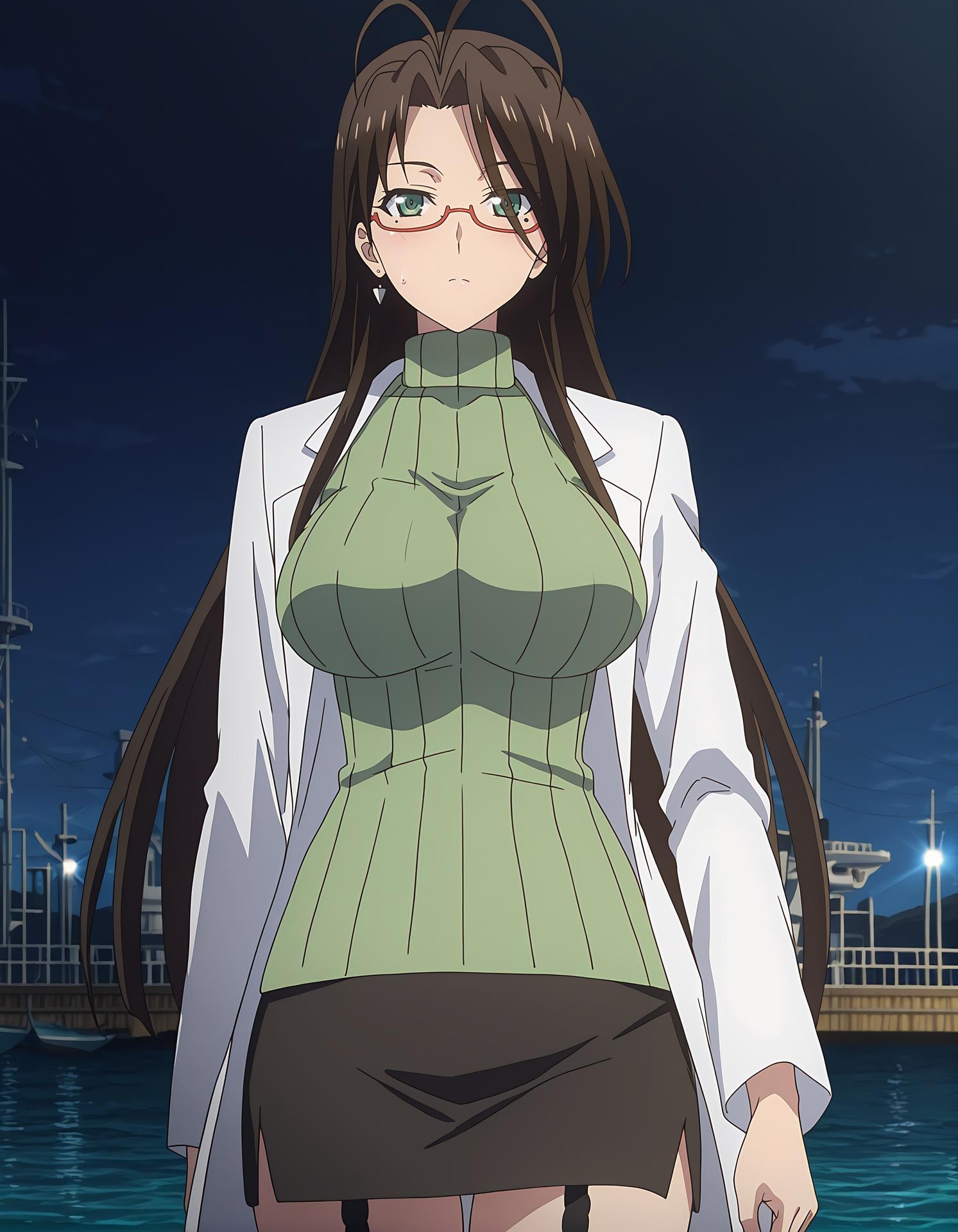 AI Generated Anime Girl - 新妹魔王的契约者 长谷川千里 Vol.3：ชุดชั้นในลูกไม้ถุงน่องสีดำ สำนักงาน เปิดเผย 177P