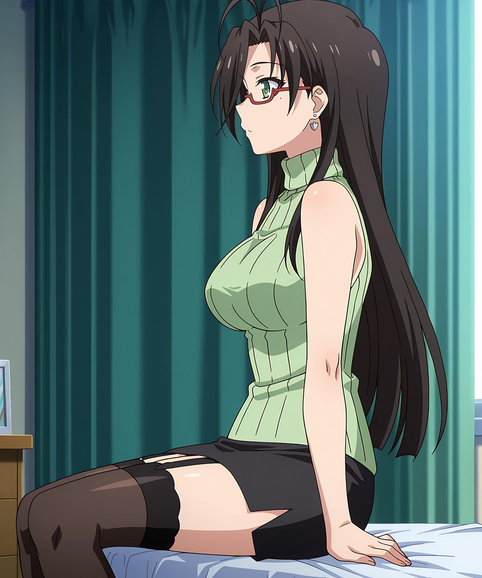 AI Generated Anime Girl - 新妹魔王的契约者 长谷川千里 Vol.3：Đen mỏng ren nội y văn phòng lộ huyệt 177P