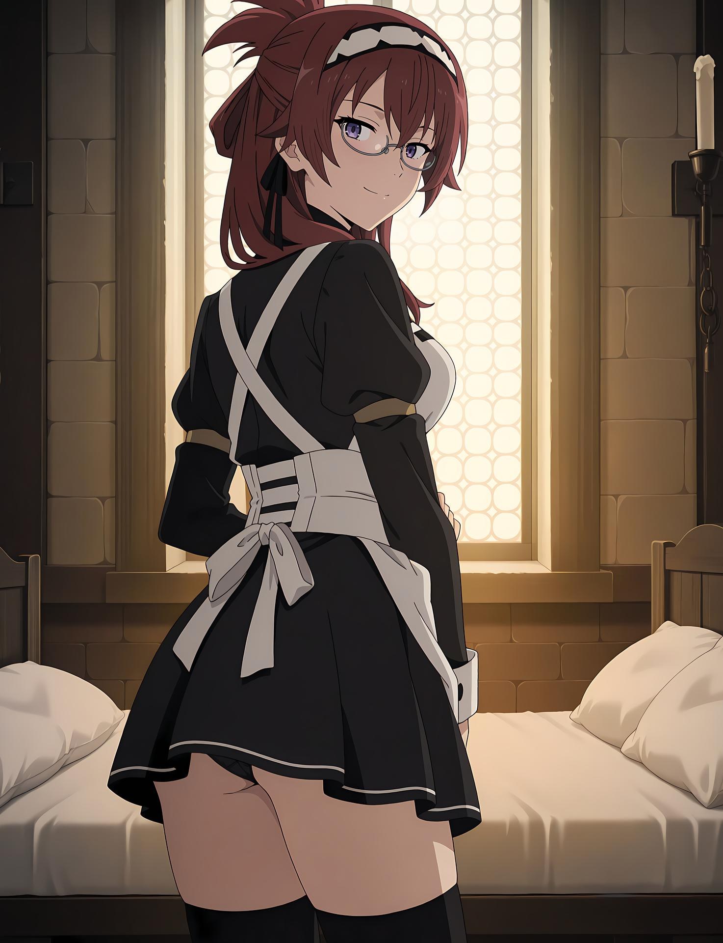 AI Generated Anime Girl - 無職轉生 ~到了異世界就拿出真本事~ 莉莉·格雷拉特 Vol.3：黑絲私房床拍露穴 258P