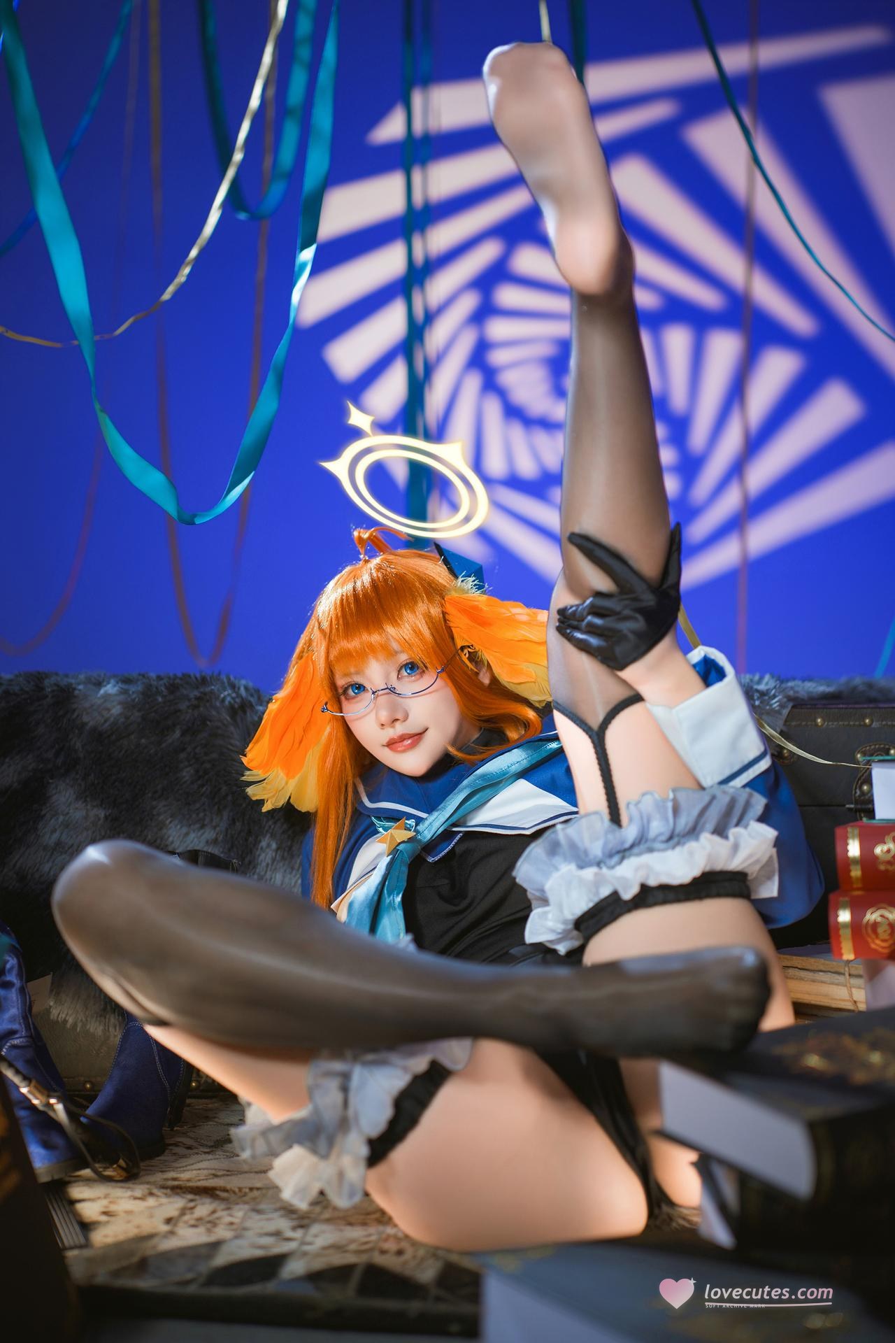 [cosplay] Is it a bear cub? - Blue Archive Enjo Shimizu: Evil female executive black stockings and beautiful legs 40P