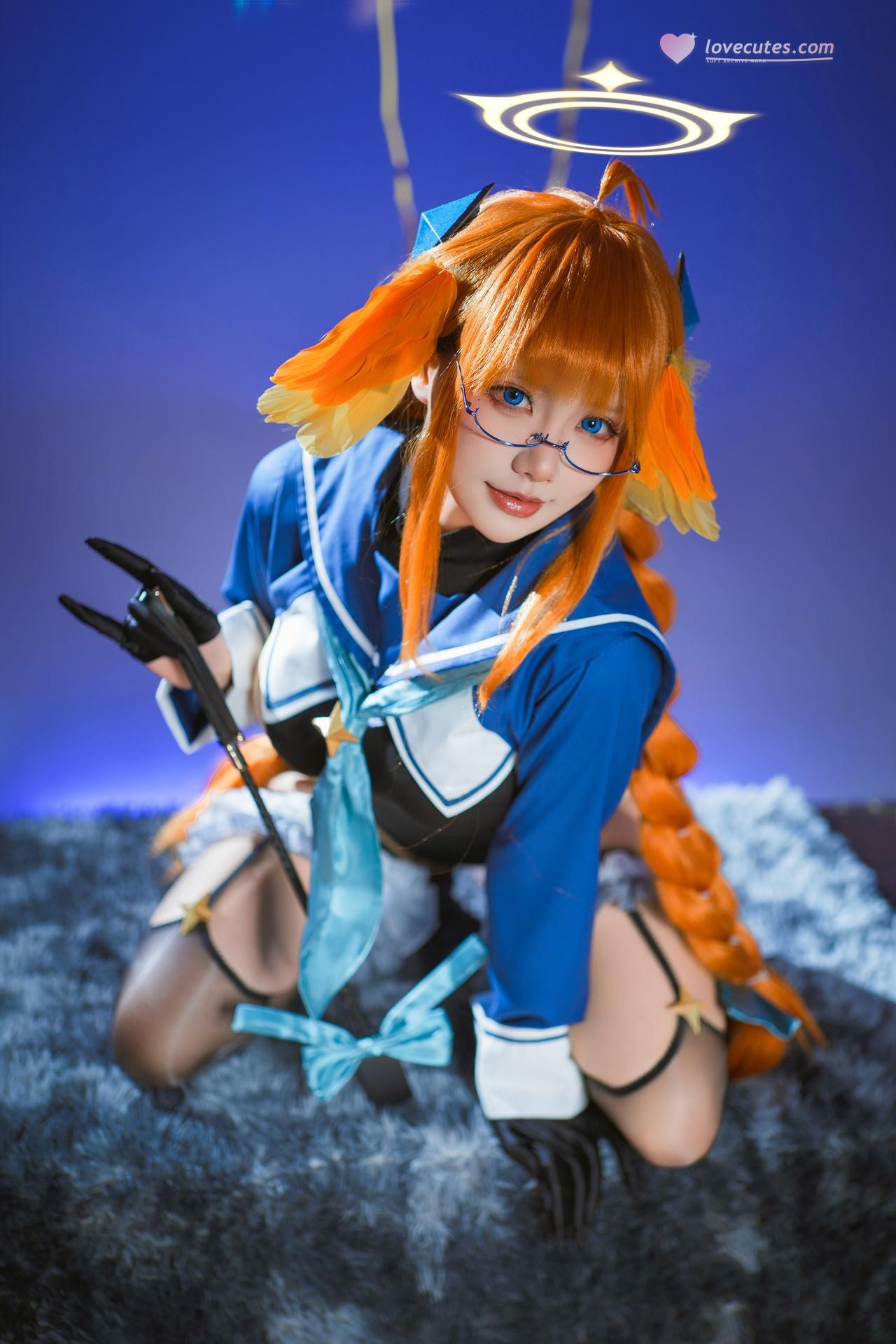 [cosplay] Is it a bear cub? - Blue Archive Enjo Shimizu: Evil female executive black stockings and beautiful legs 40P