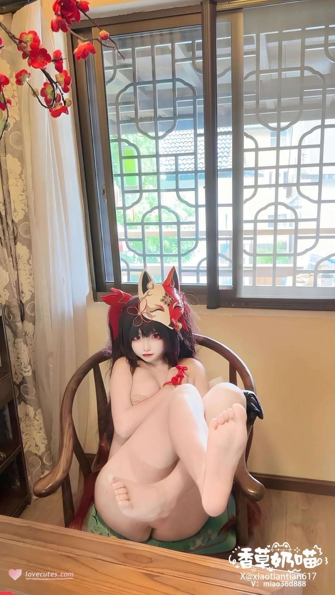 [cosplay] Vanilla Milk Cat - Honkai: Star Rail Sparkle: Red Dress Twin Tails Leg Reproduction 70P